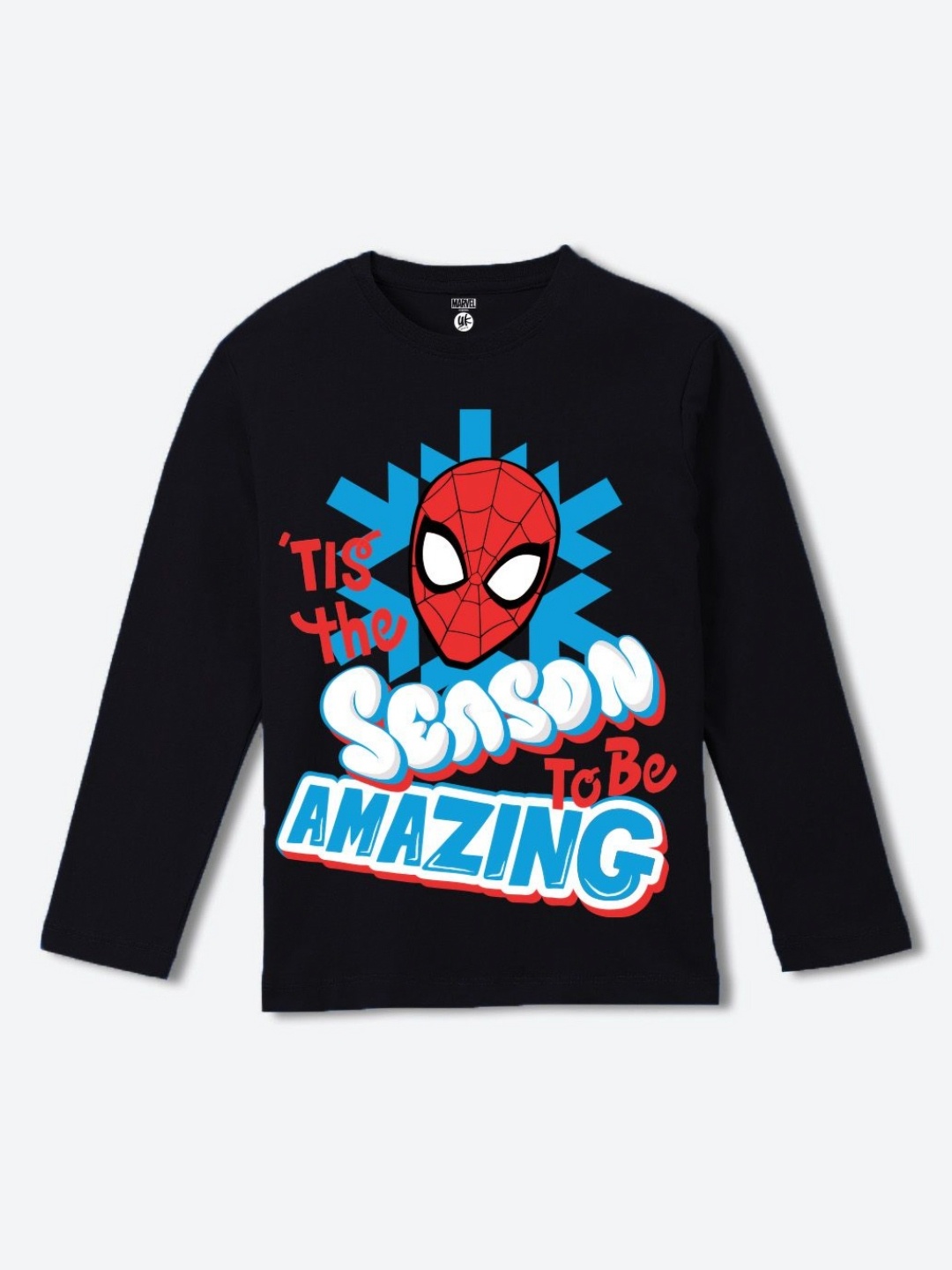 

YK Marvel Boys Spider-Man Graphic Printed Round Neck Cotton T-shirt, Black