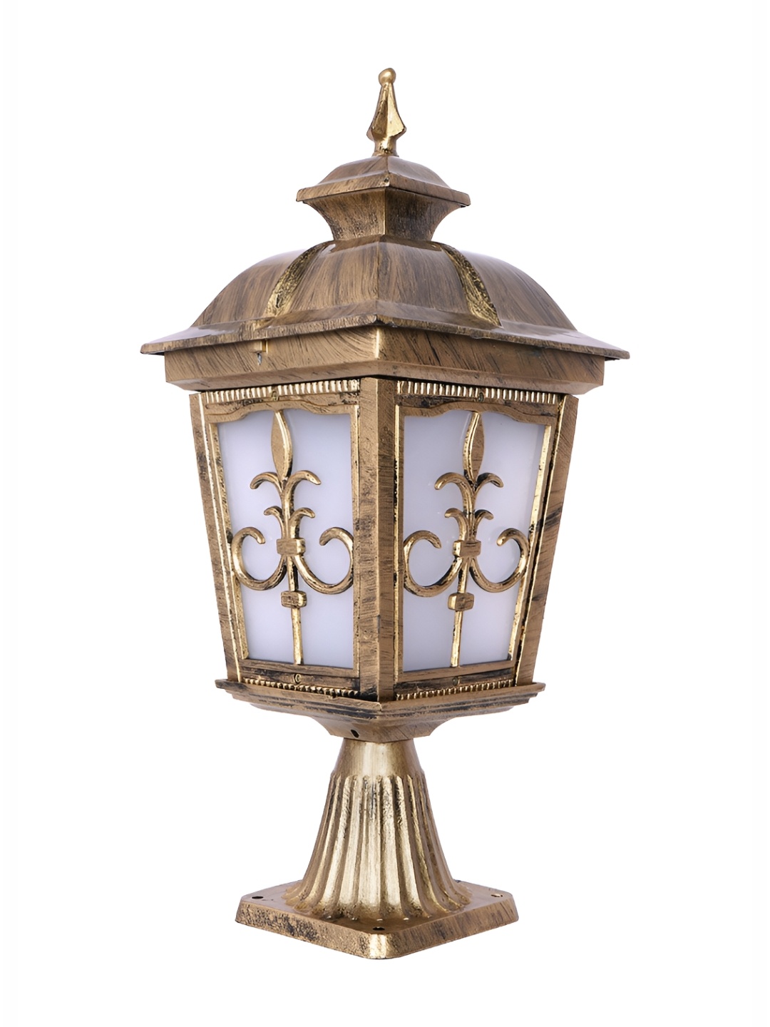 

Fos Lighting Gold-Toned Floral Abstract Shaped Antique Outdoor Gate Lamp