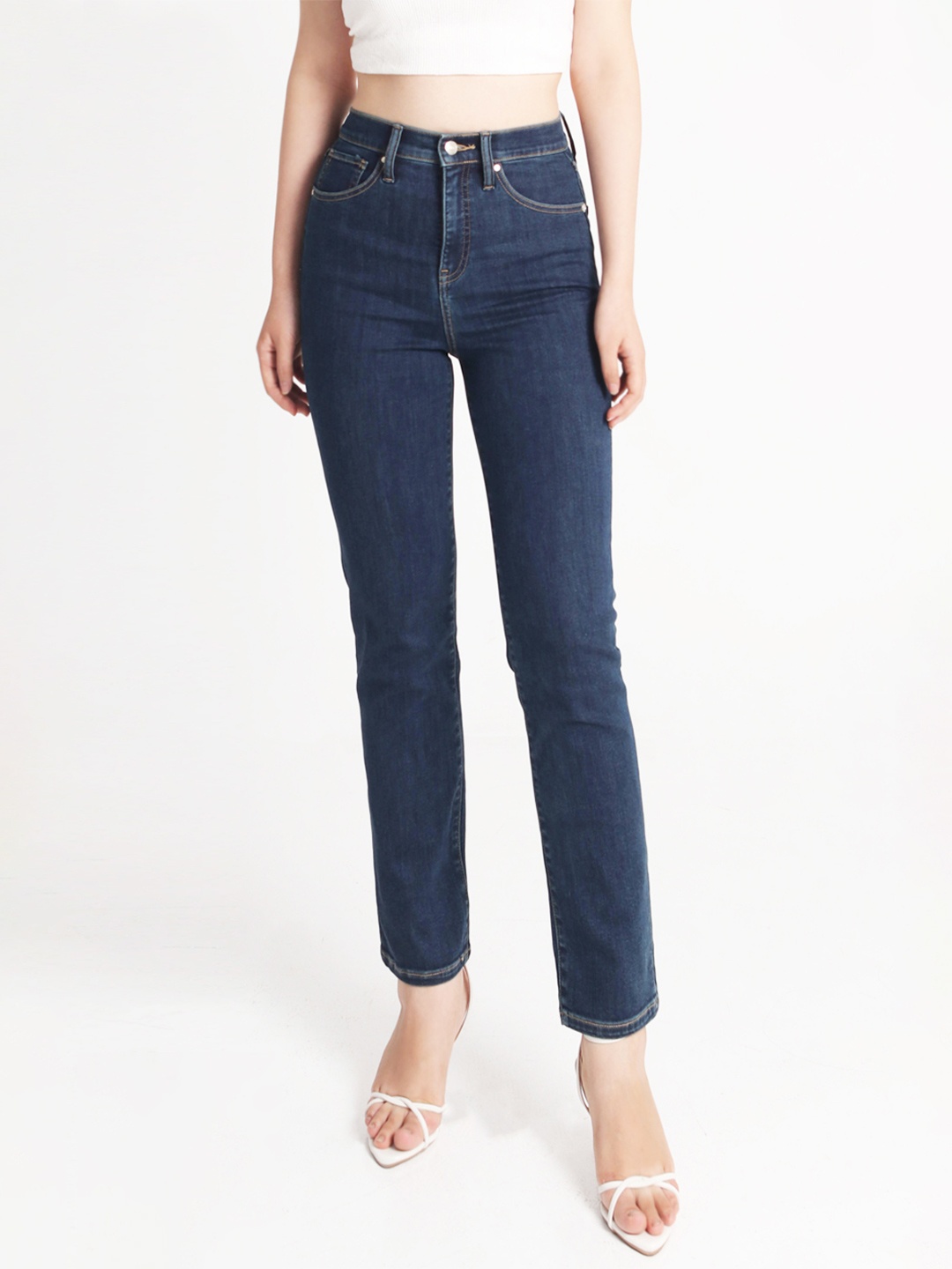 

Happy2r Women Skinny Fit High-Rise Jeans, Blue