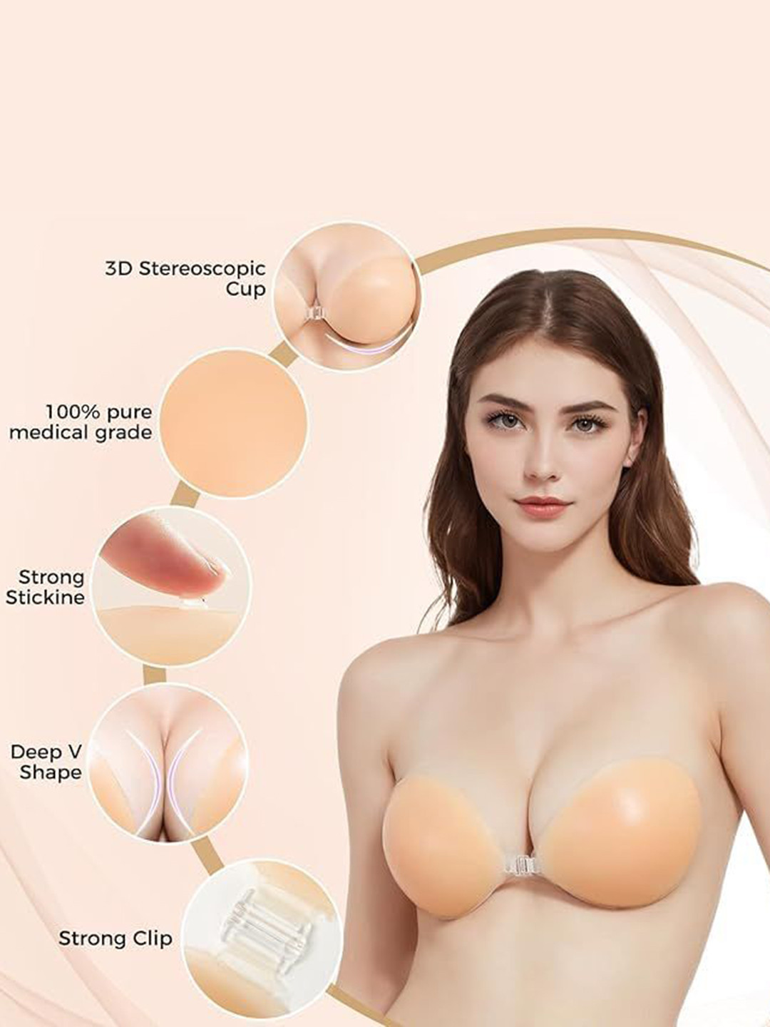 

Softwrap Reusable Stick-On Lingerie accessories, Nude