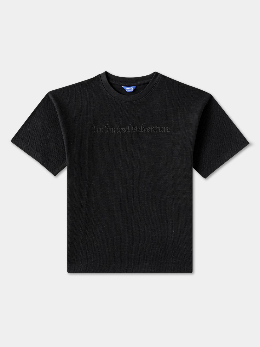 

R&B Boys Typography Printed Round Neck T-shirt, Black