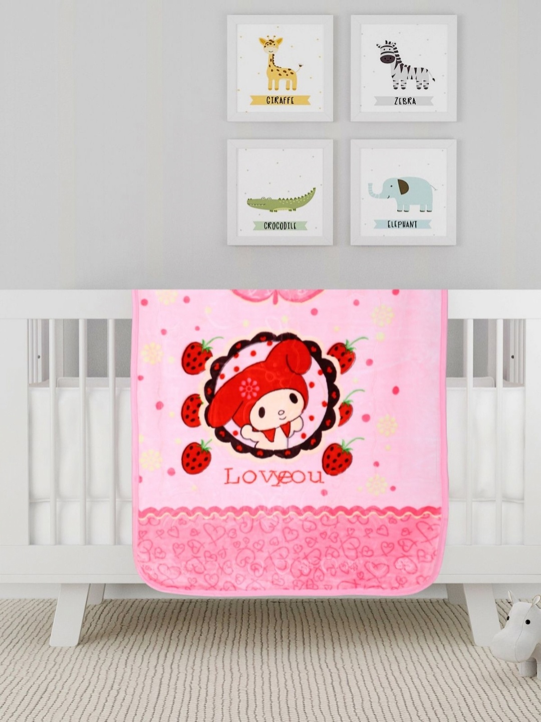 

Aura Pink & Red Cartoon Characters 200 GSM Heavy Winter Single Bed Blanket