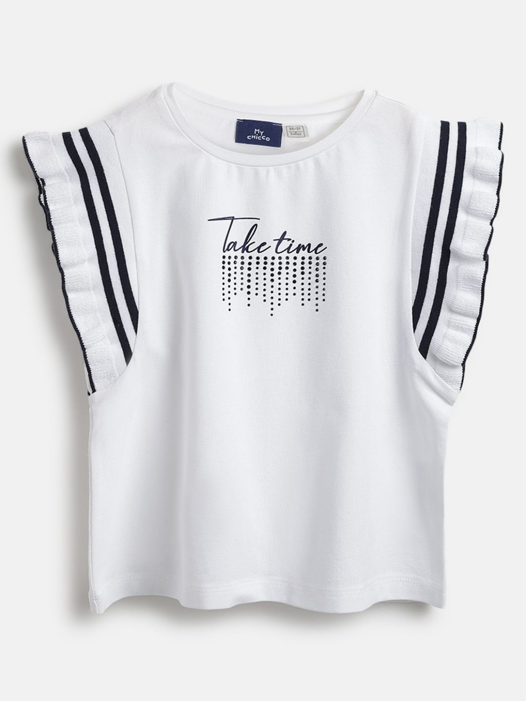 

Chicco Girls Typography Printed T-shirt, White