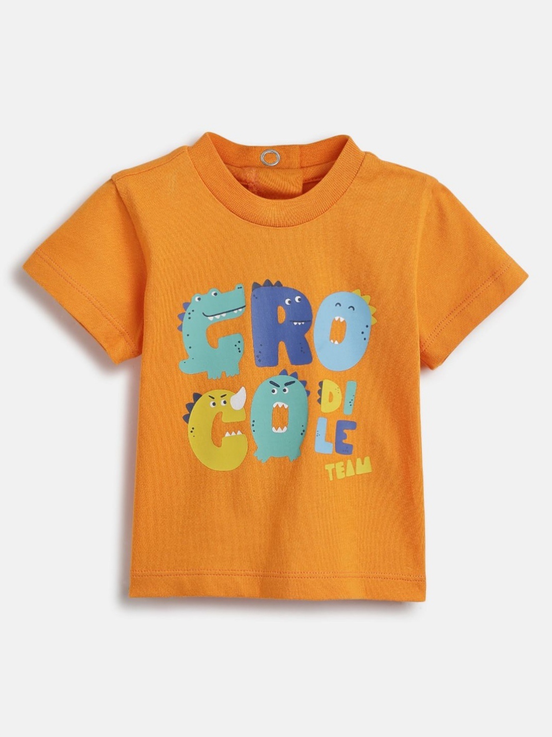 

Chicco Boys Typography Printed Round Neck Cotton T-shirt, Orange