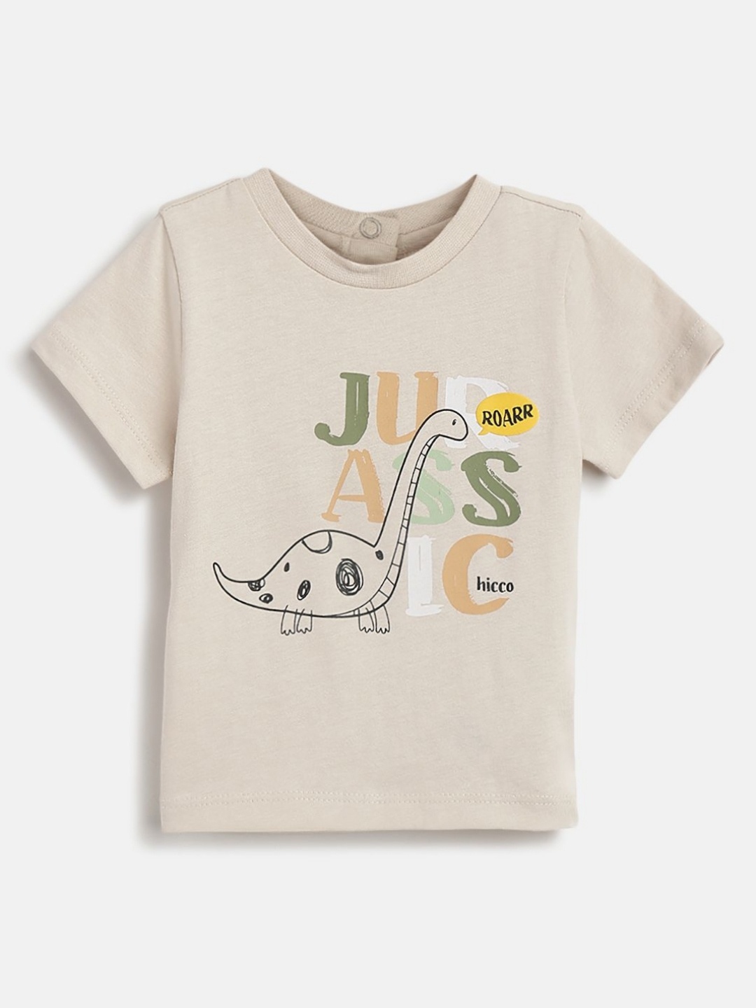 

Chicco Boys Graphic Printed Round Neck Cotton T-shirt, Beige