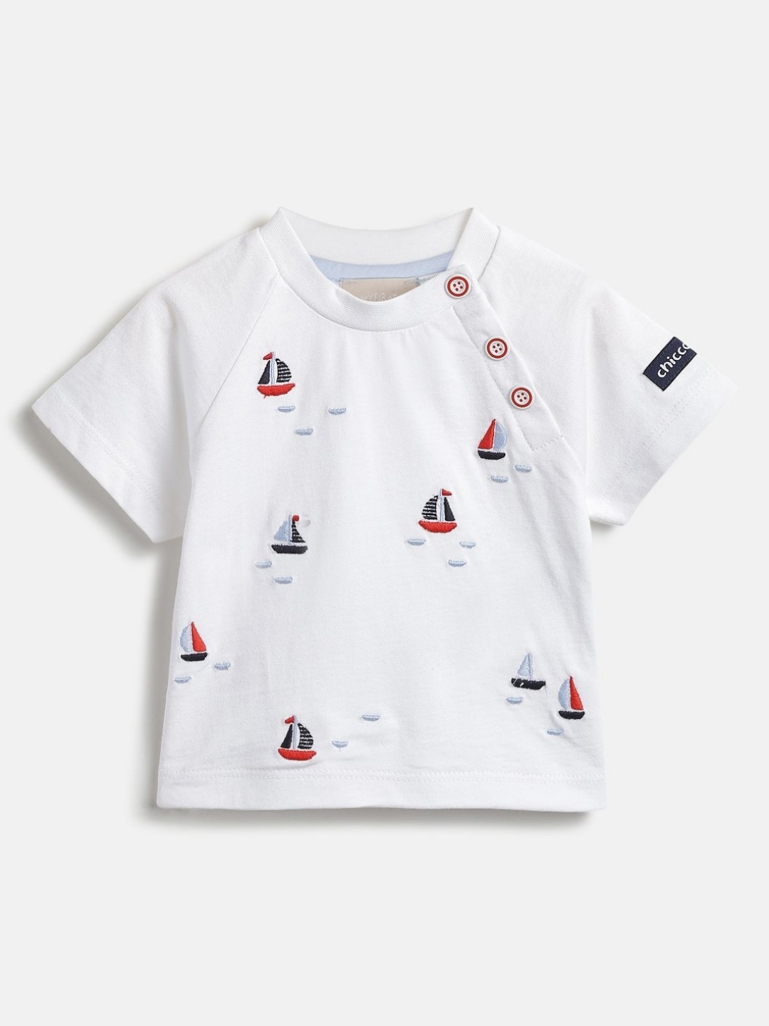 

Chicco Boys Conversational Printed Round Neck Cotton T-shirt, White