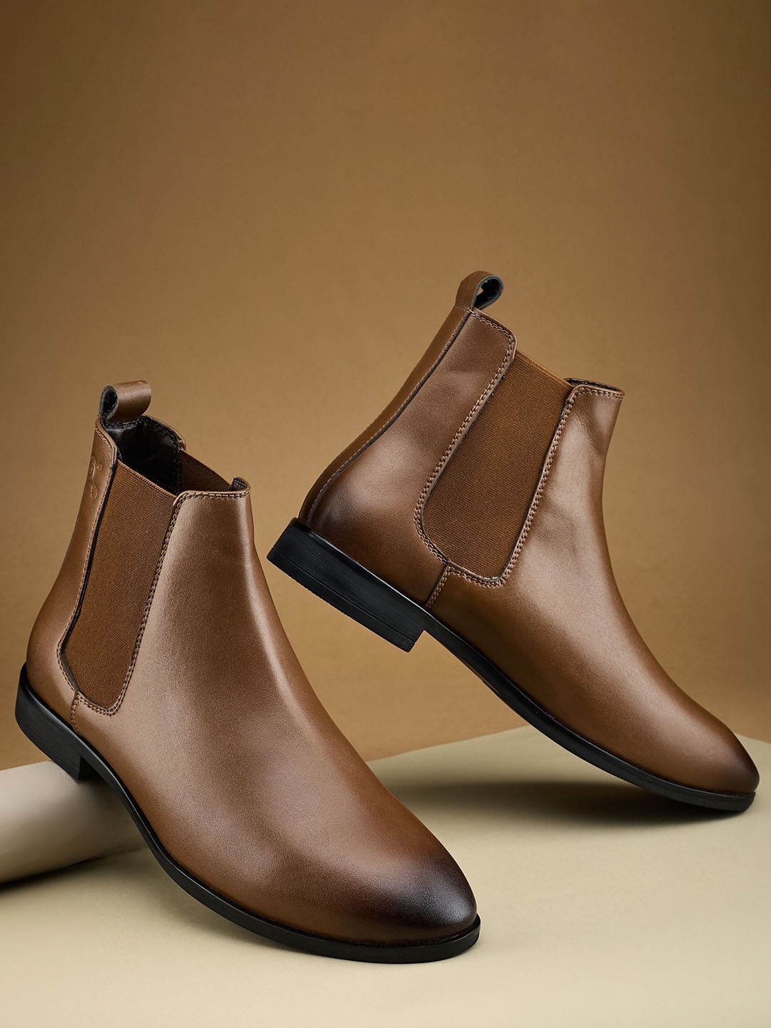 

Duke Men High-Top Chelsea Boots, Tan