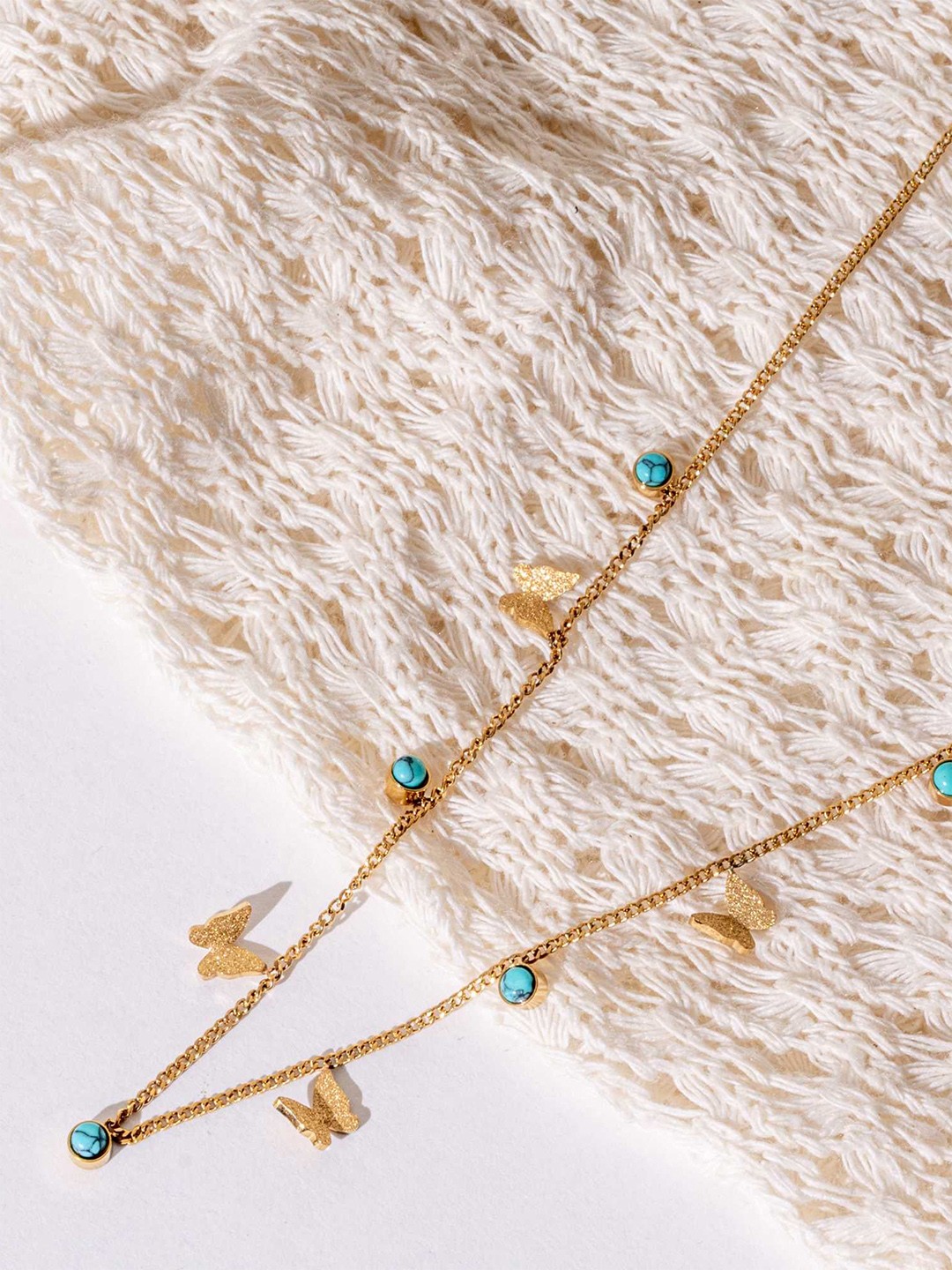 

ZAISHA 18K Gold Plated Stainless Steel Dainty Bluko Chain