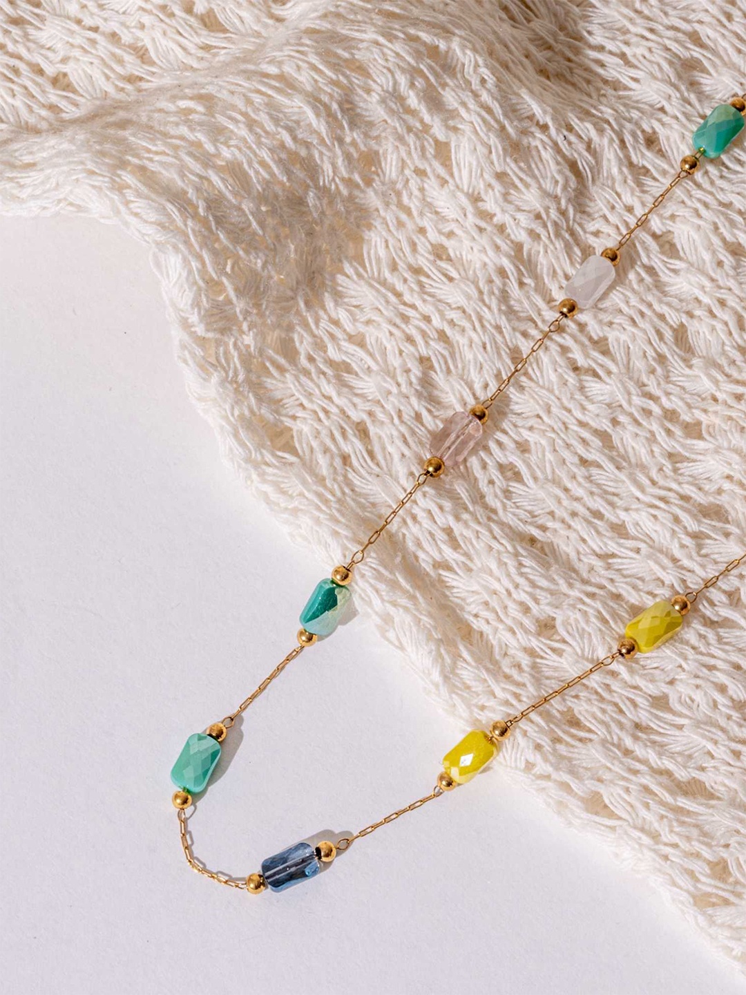 

ZAISHA 18K Gold Plated Stainless Steel Dainty Beaded Vintage Chain