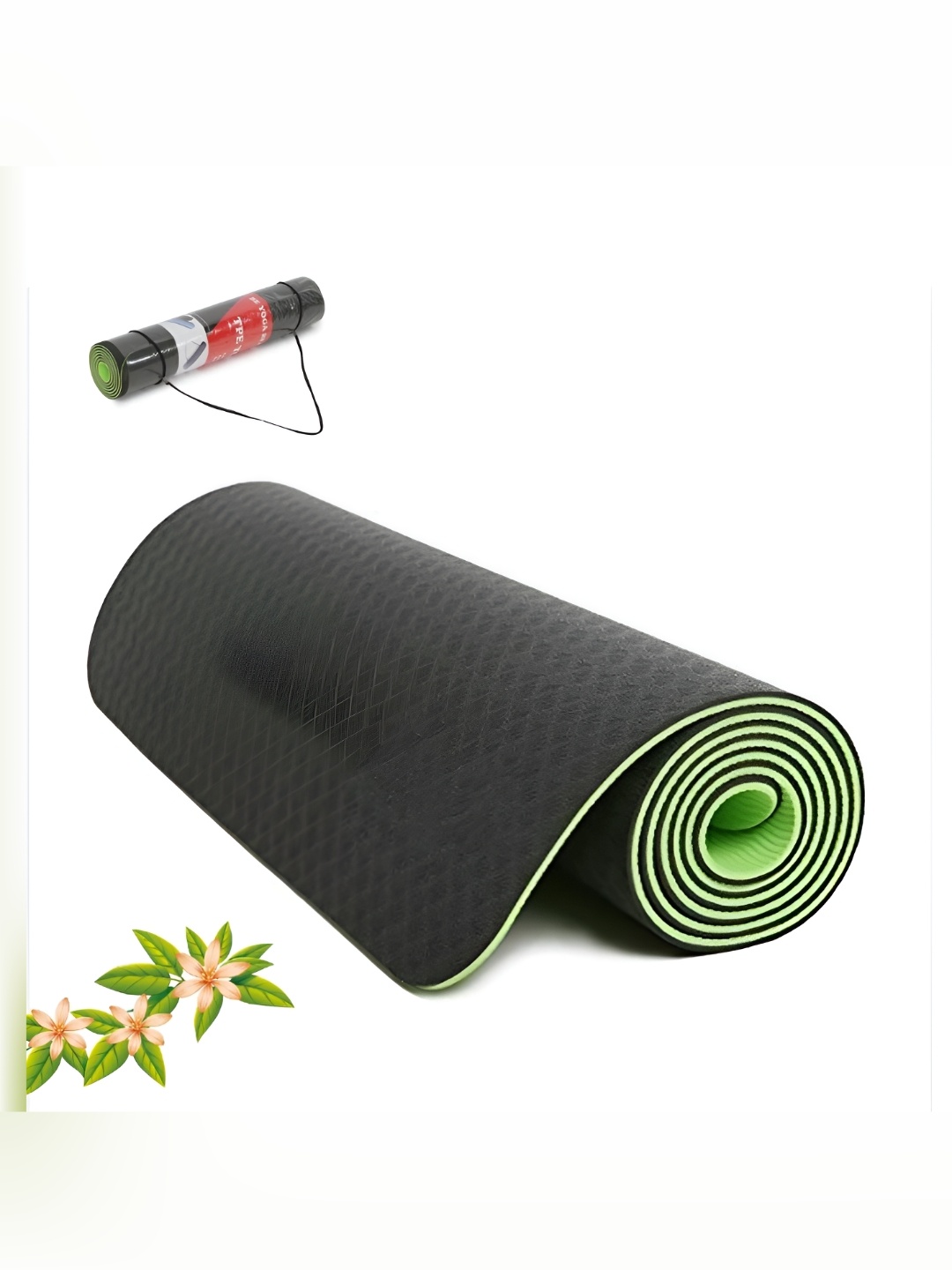 

Arrowmax TPE Eco Friendly Fitness Exercise Yoga Mat With Carrying Strap, Green