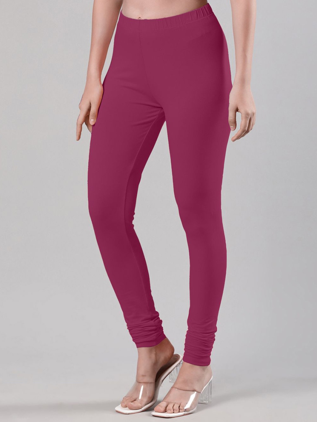 

Femmora Mid-Rise Churidar-Length Leggings, Pink