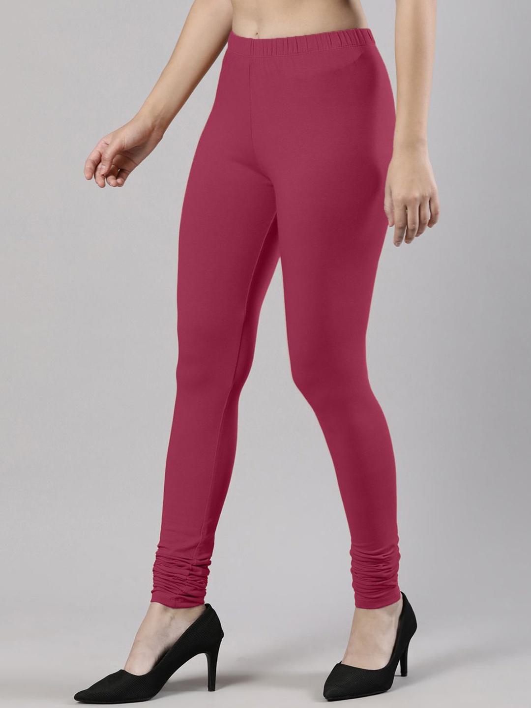 

Femmora Mid-Rise Churidar-Length Leggings, Pink