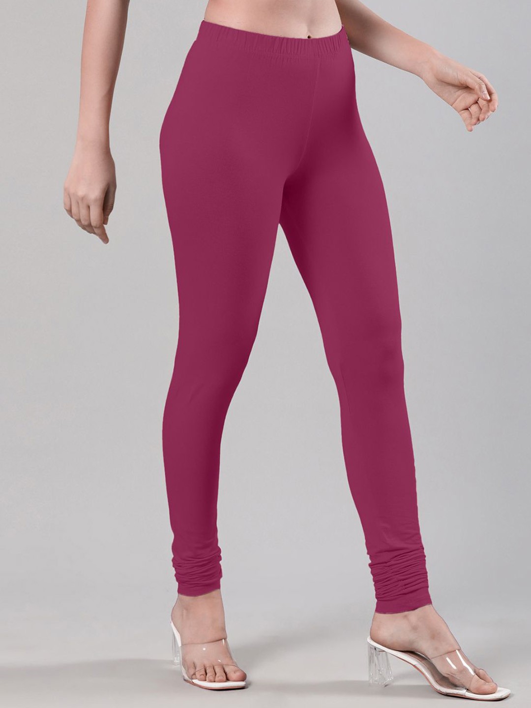 

Femmora Mid-Rise Churidar-Length Leggings, Pink