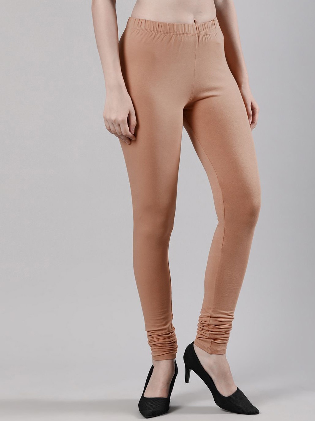 

Femmora Mid-Rise Churidar-Length Leggings, Brown