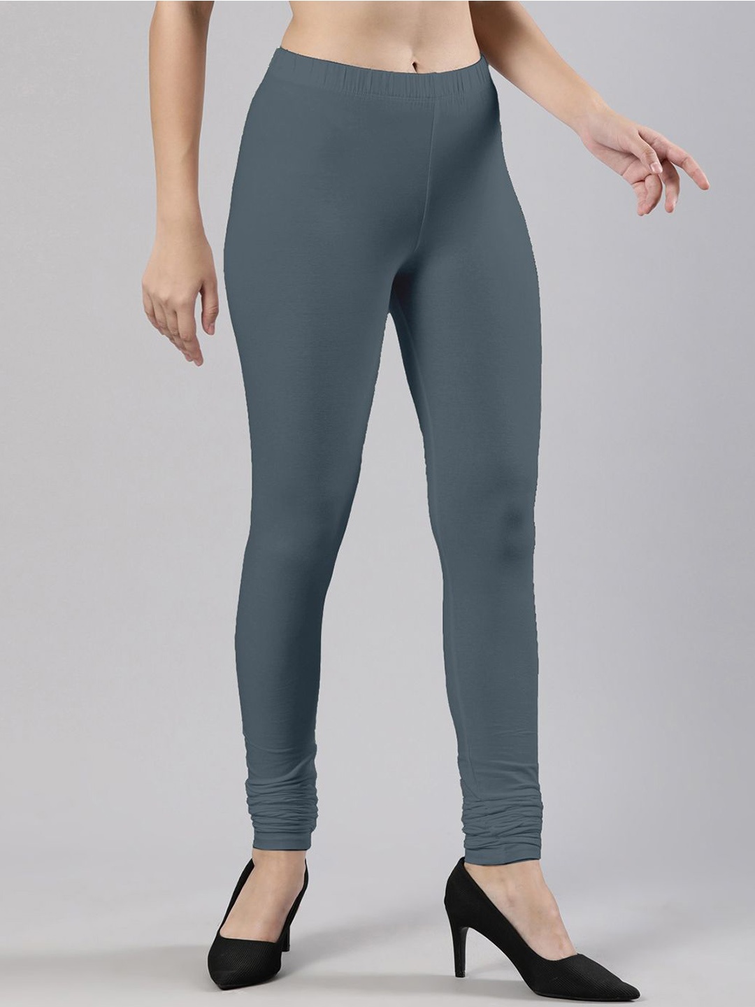 

Femmora Mid-Rise Churidar-Length Leggings, Grey