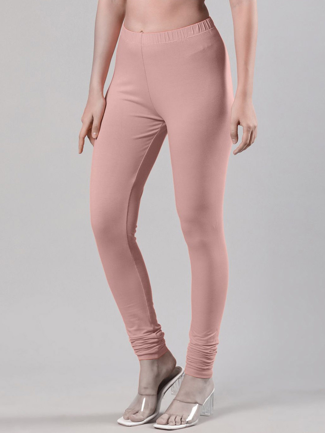 

Femmora Mid-Rise Churidar-Length Leggings, Pink