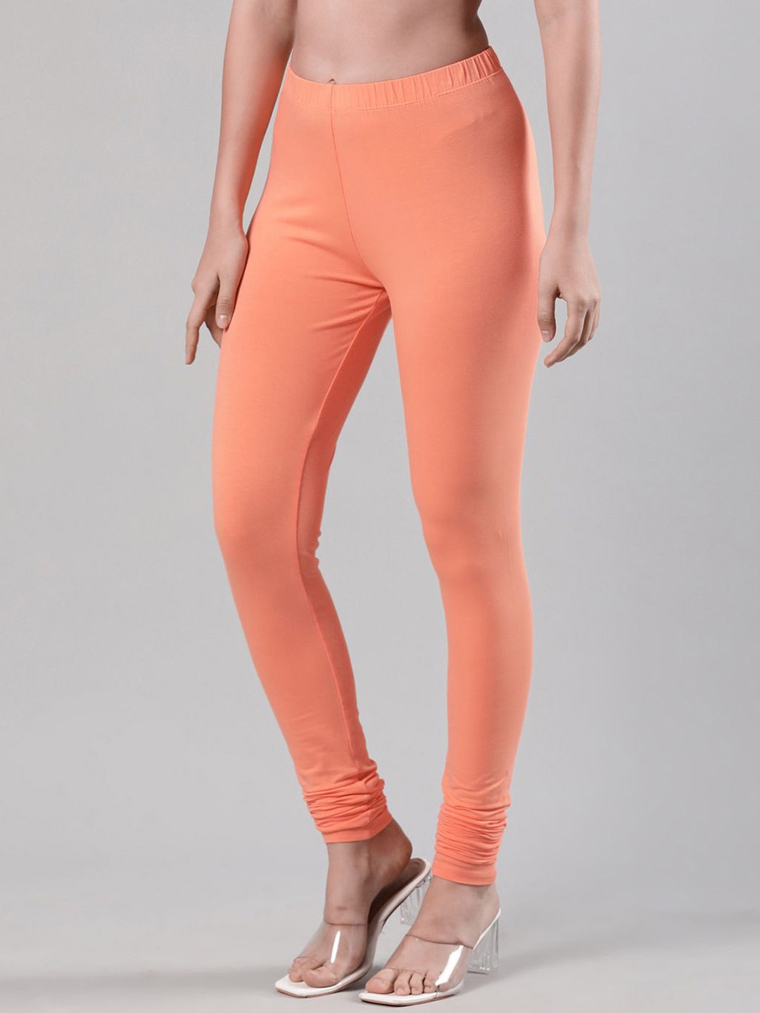 

Femmora Mid-Rise Churidar-Length Leggings, Peach