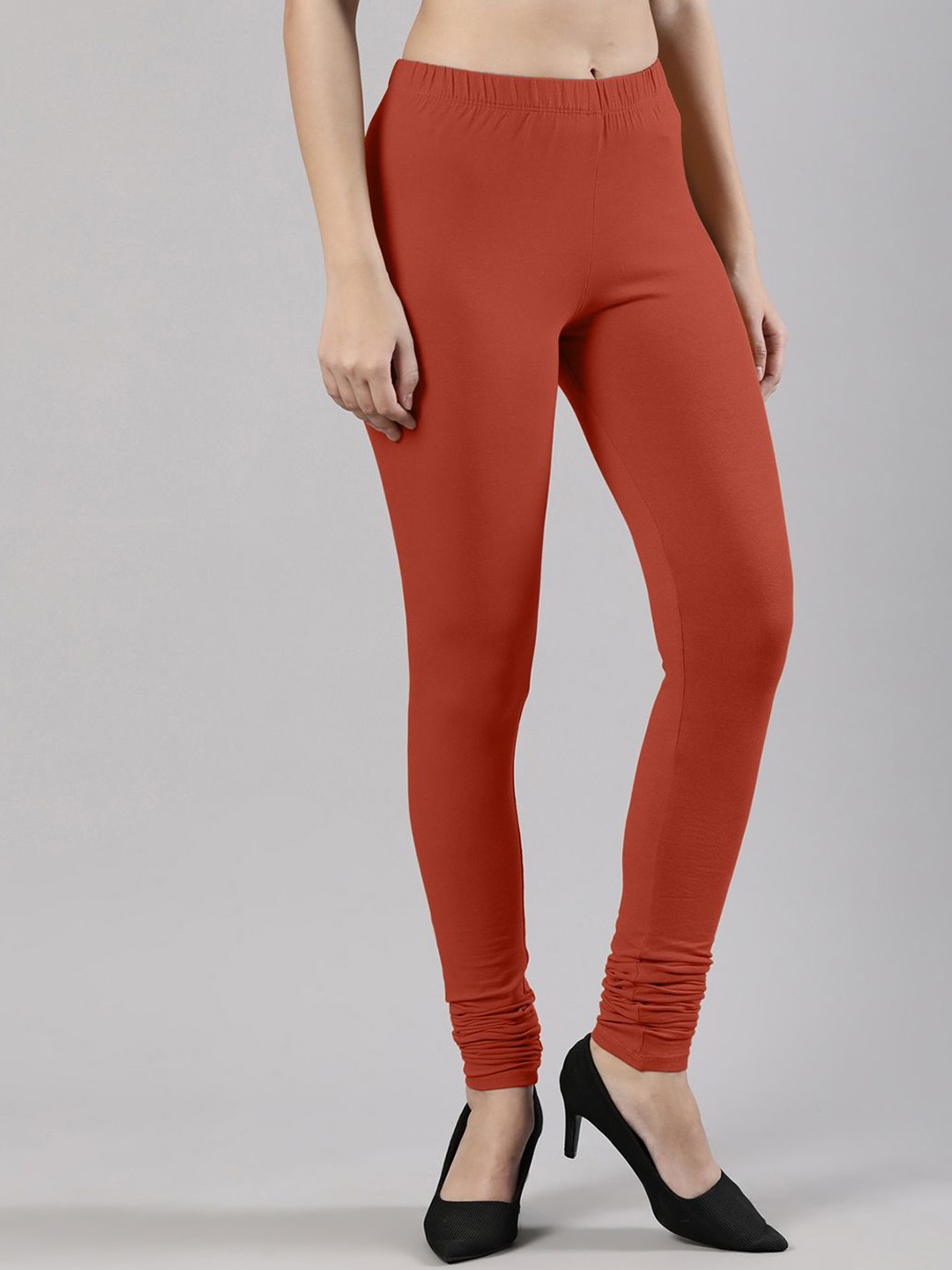 

Femmora Mid-Rise Churidar-Length Leggings, Rust