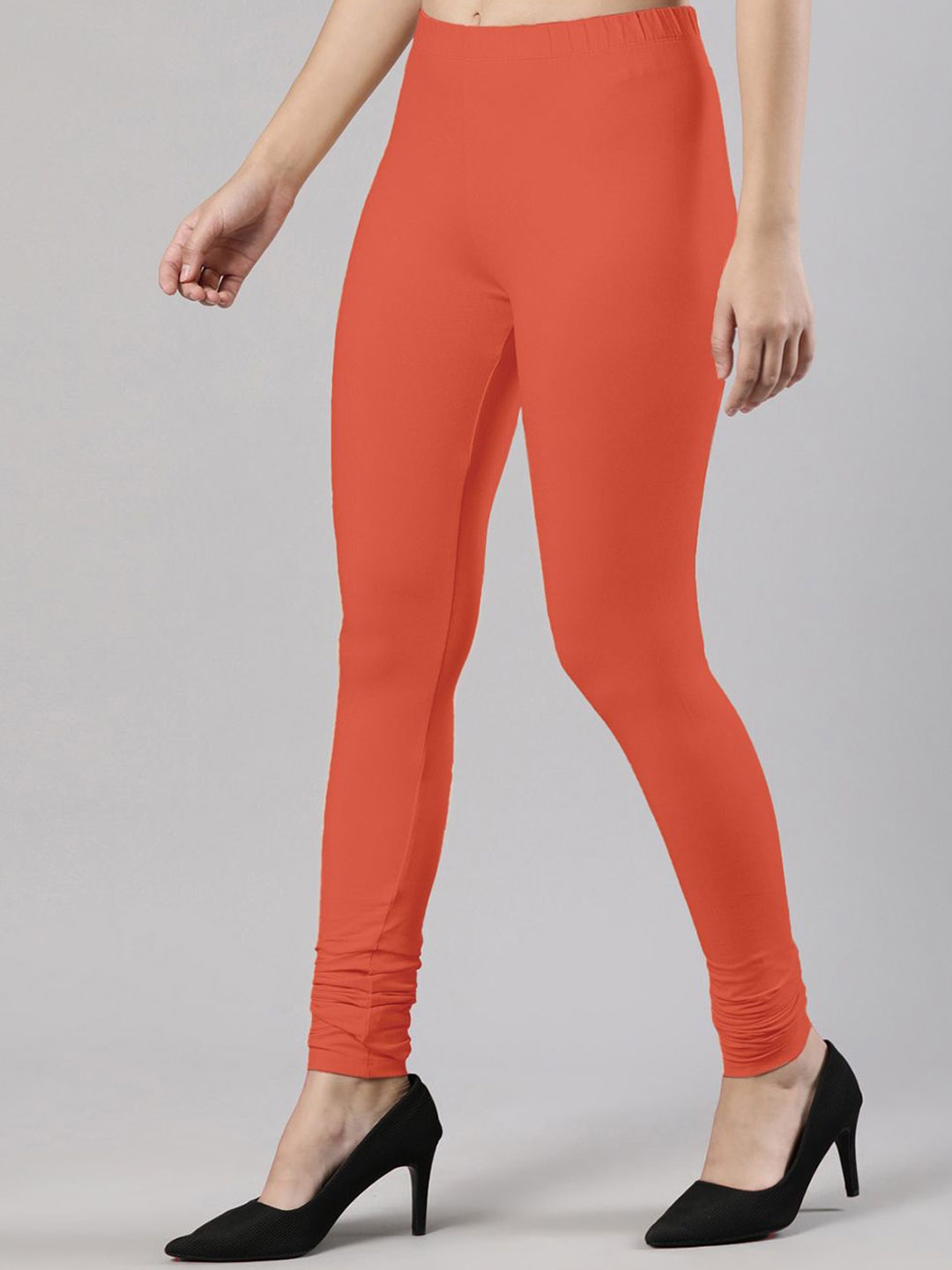 

Femmora Mid-Rise Churidar-Length Leggings, Red