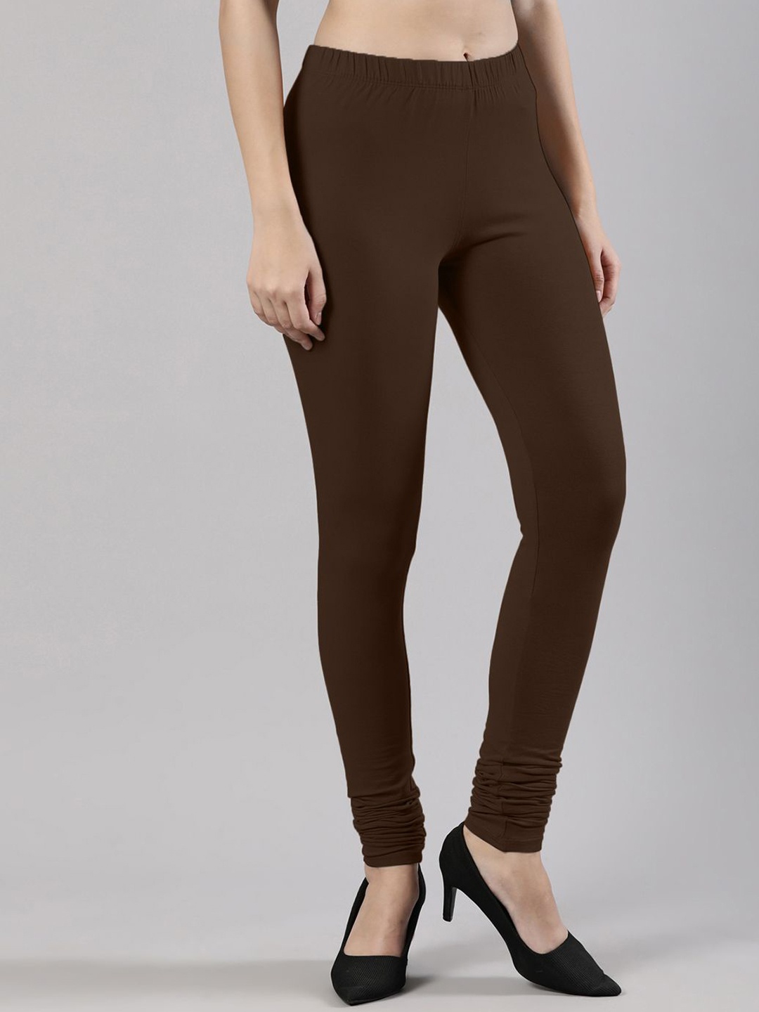 

Femmora Mid-Rise Churidar-Length Leggings, Brown