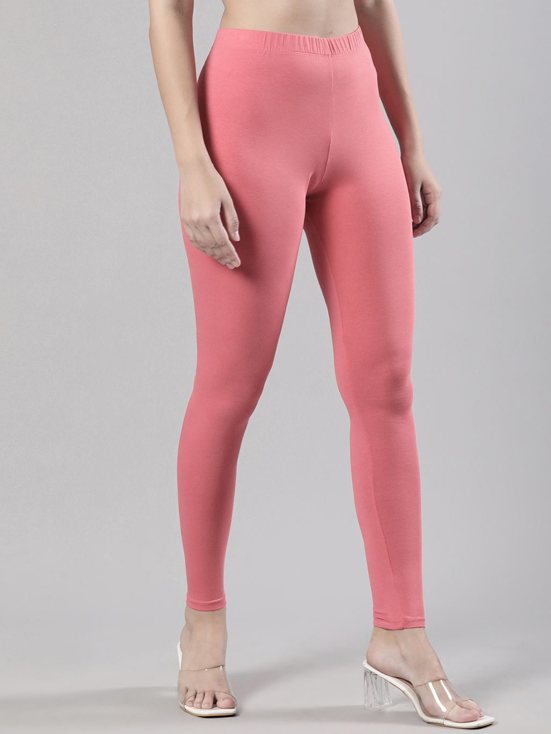 

Femmora Mid-Rise Churidar-Length Leggings, Pink