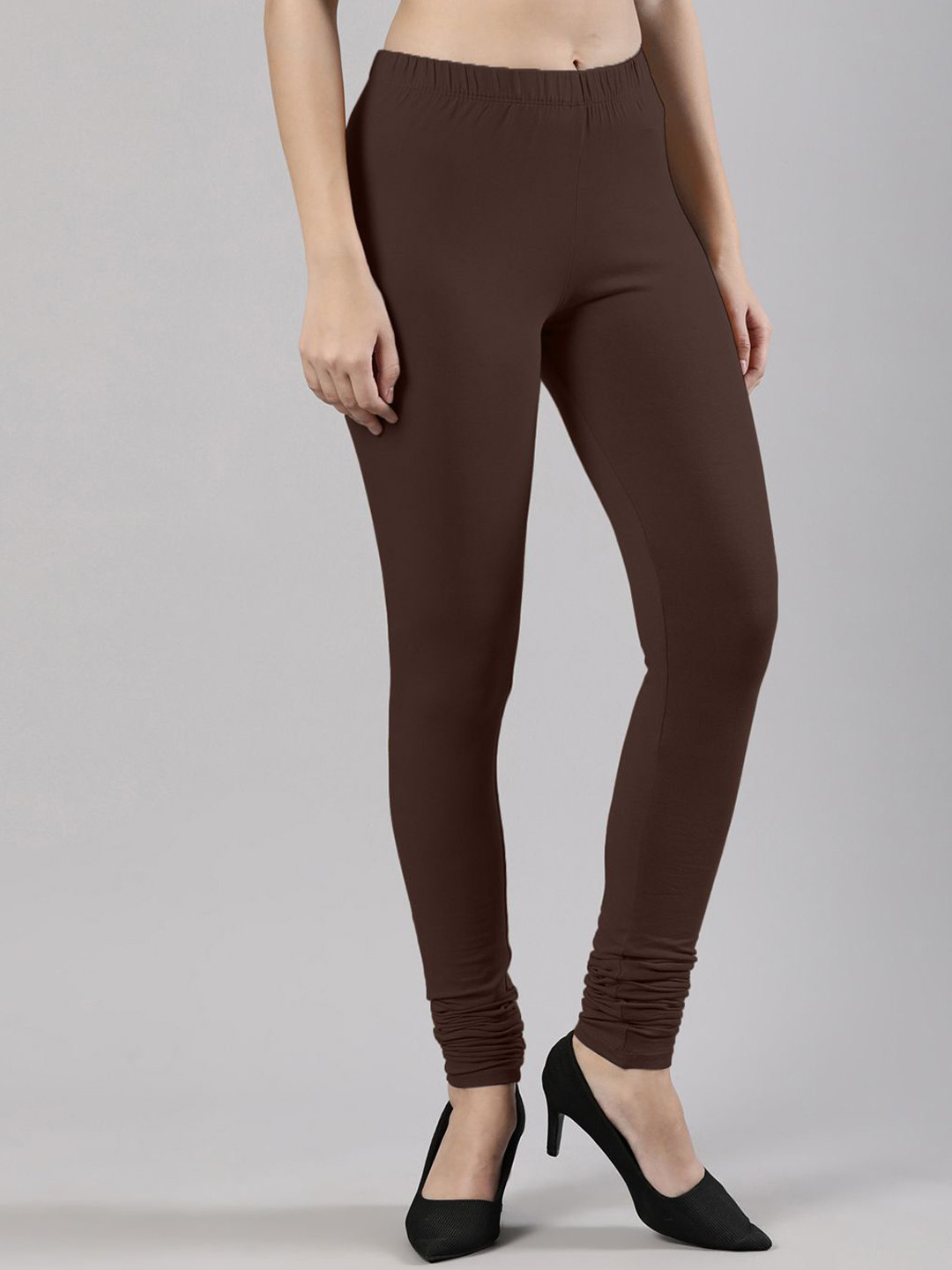 

Femmora Mid-Rise Churidar-Length Leggings, Brown