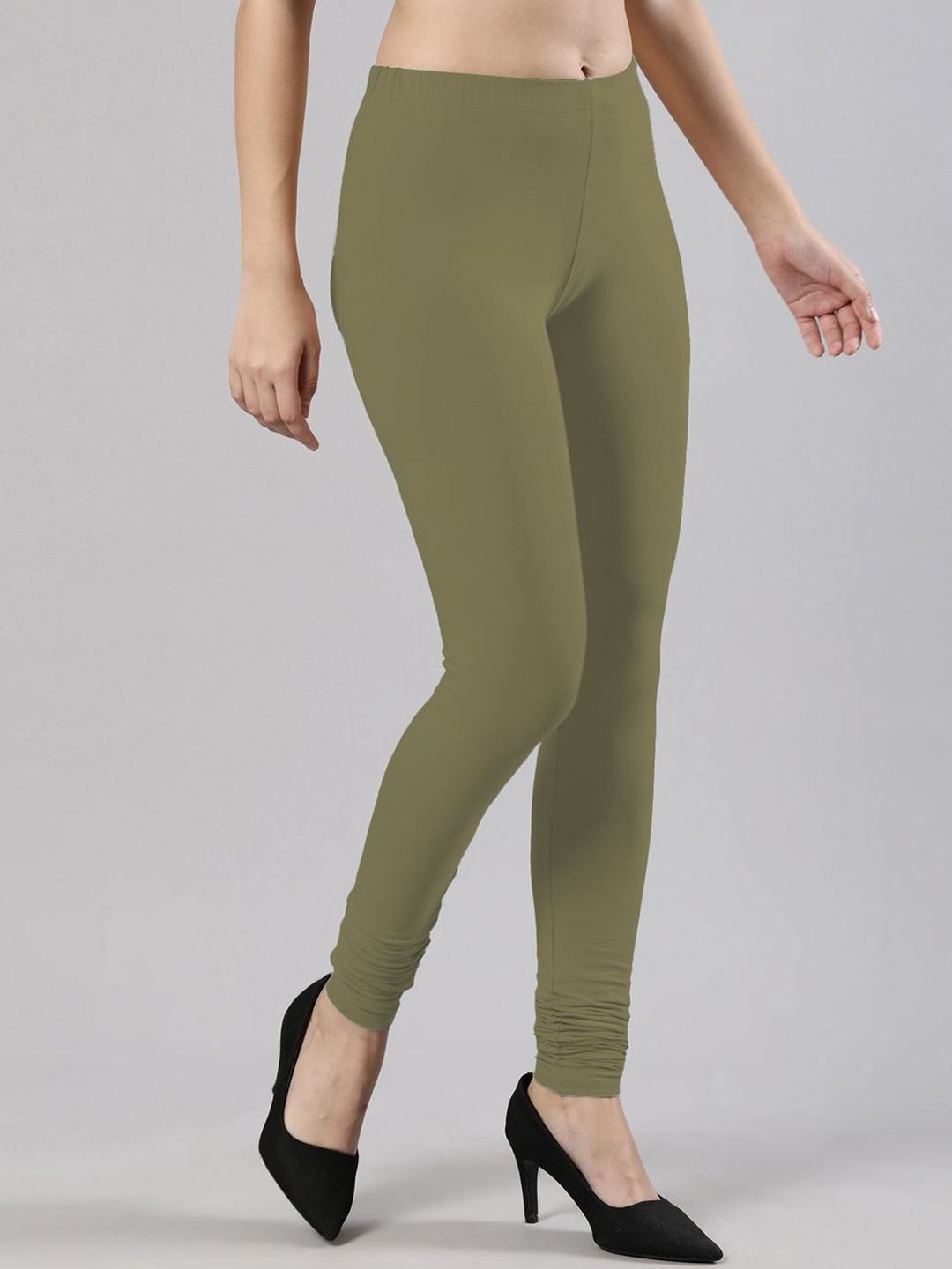 

Femmora Mid-Rise Churidar-Length Leggings, Olive