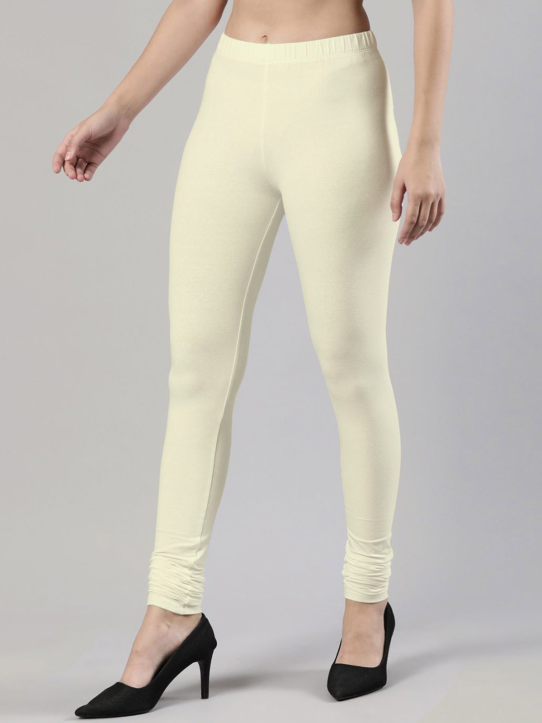 

Femmora Mid-Rise Churidar-Length Leggings, Cream