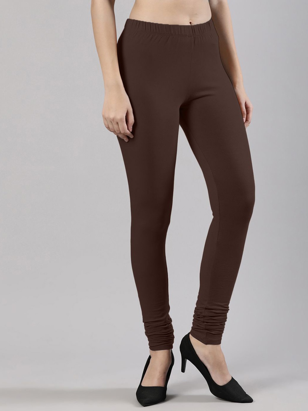 

Femmora Mid-Rise Churidar-Length Leggings, Coffee brown