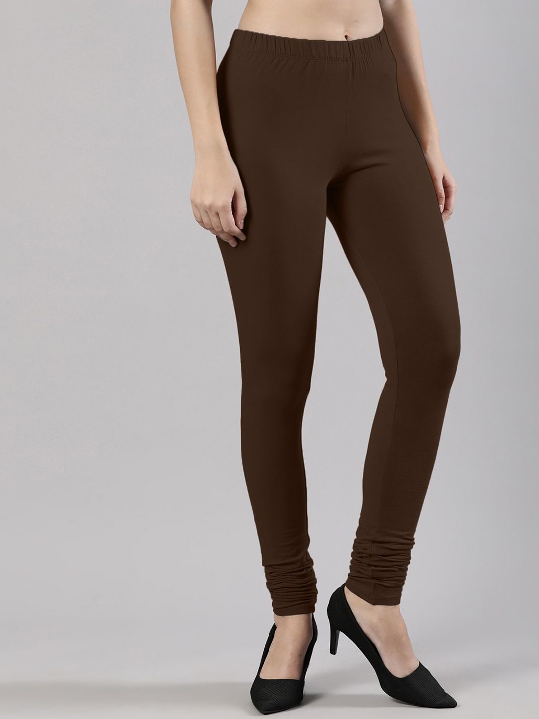 

Femmora Mid-Rise Churidar-Length Leggings, Brown