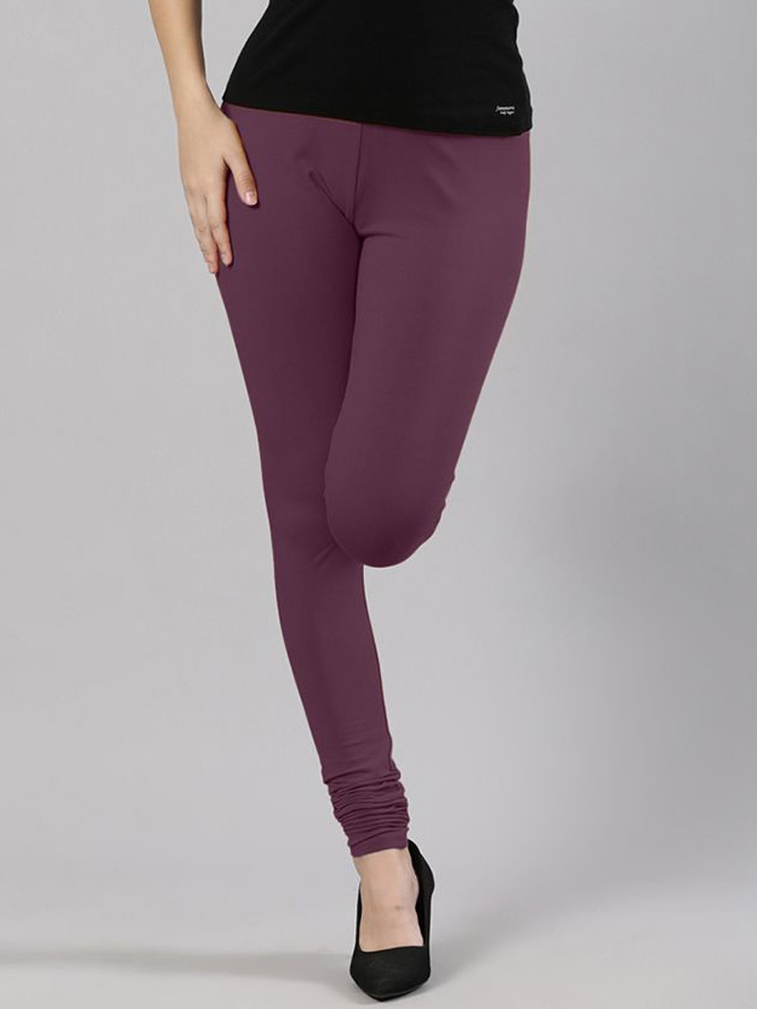 

Femmora Mid-Rise Churidar-Length Leggings, Purple