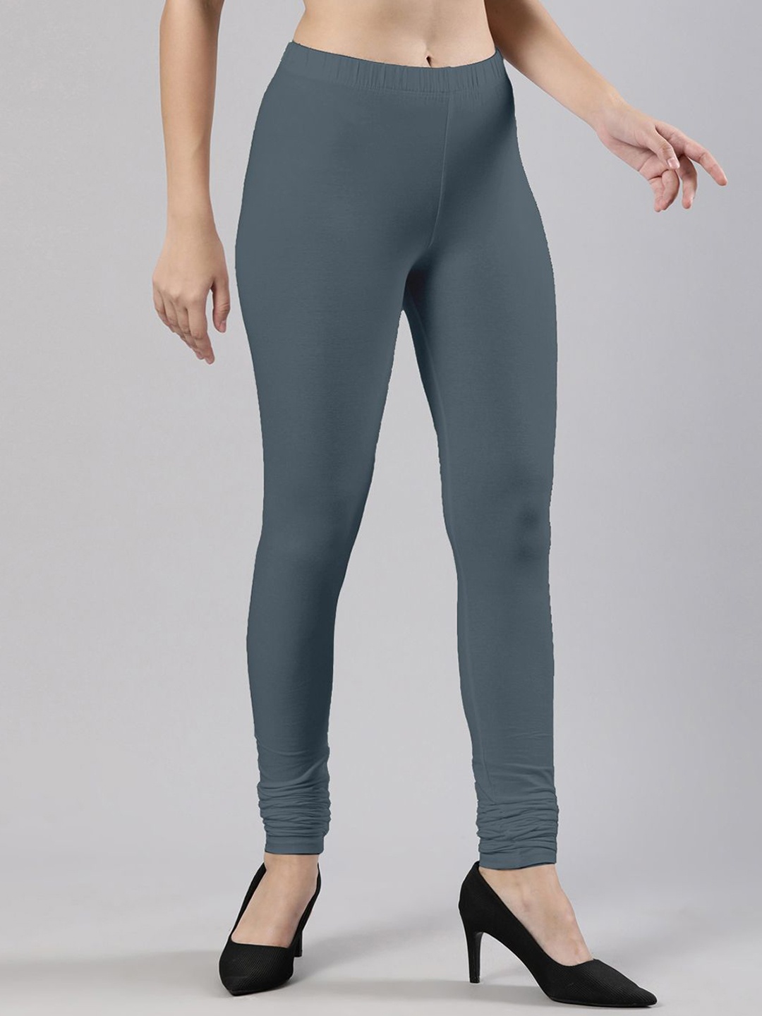 

Femmora Mid-Rise Churidar-Length Leggings, Grey