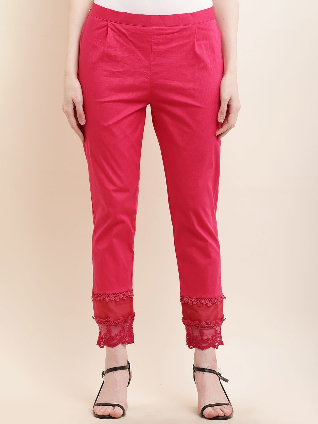 

Sellingsea Women Pleated Trousers, Pink