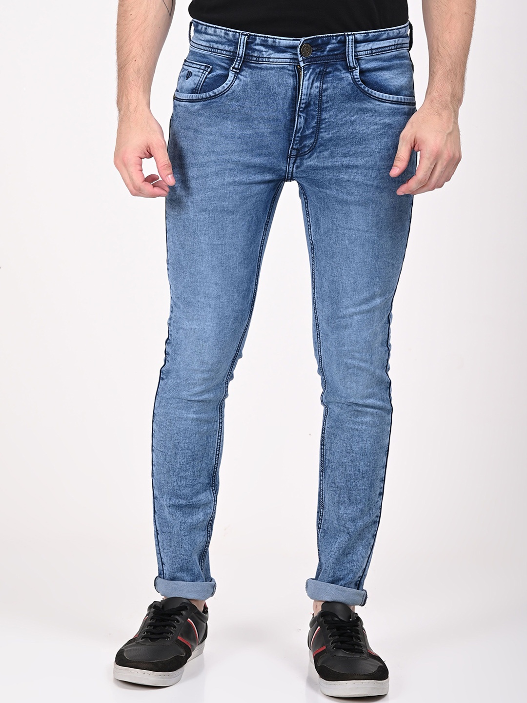 

URBAN POCHE Men Slim Fit Heavy Fade Stretchable Jeans, Blue