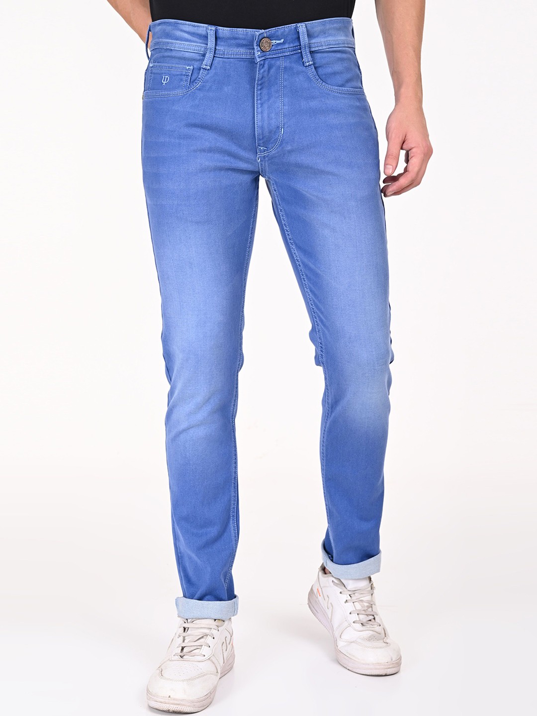 

URBAN POCHE Men Slim Fit Light Fade Stretchable Denim Jeans, Blue