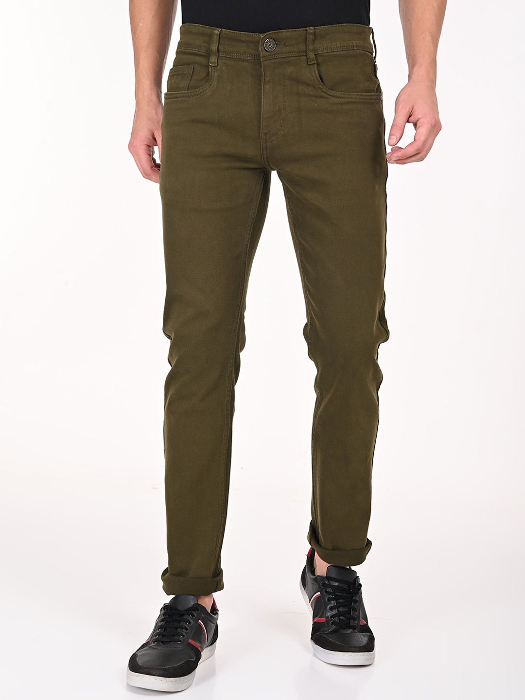 

URBAN POCHE Men Slim Fit Stretchable Jeans, Olive