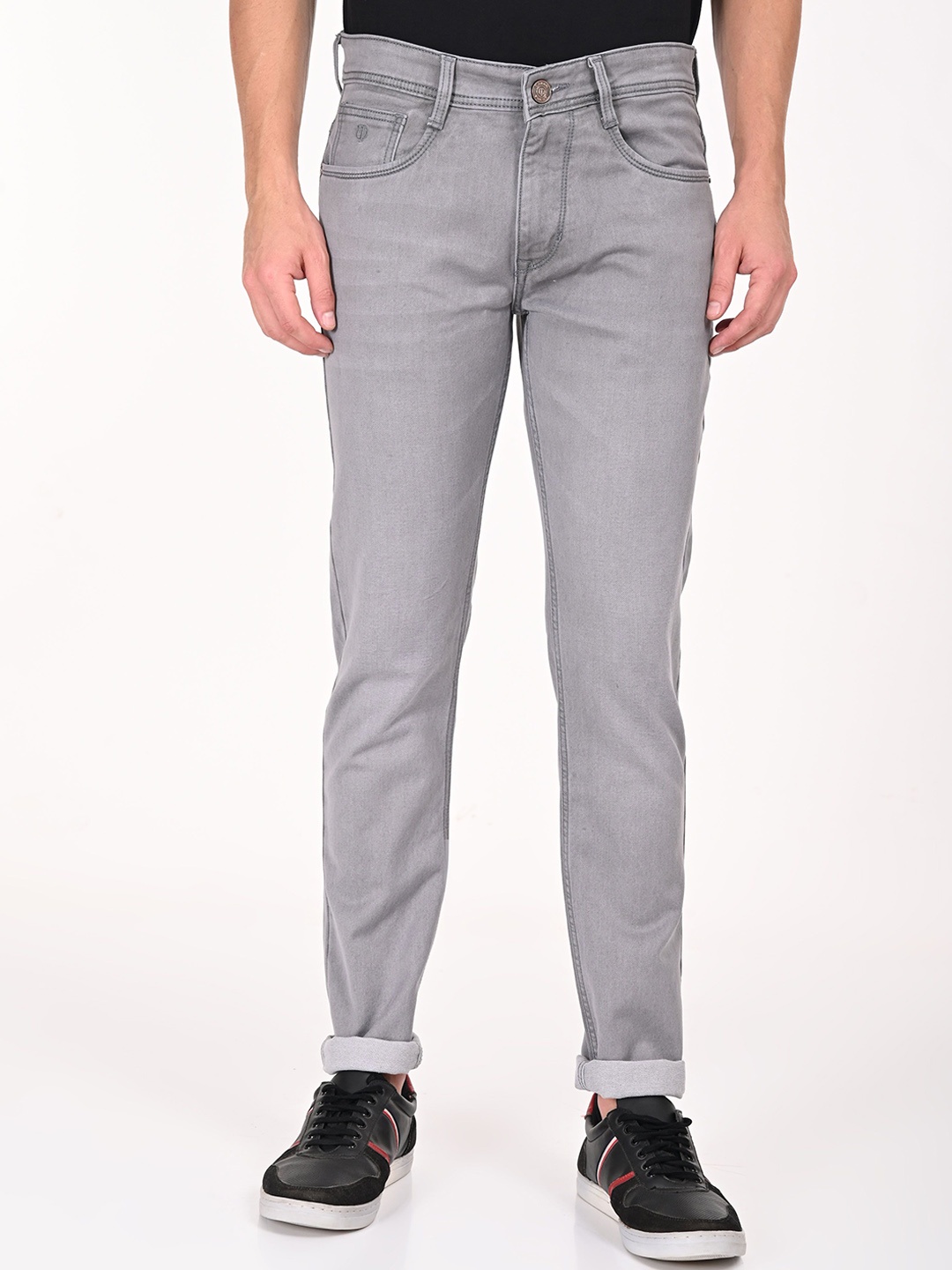 

URBAN POCHE Men Slim Fit Stretchable Jeans, Grey