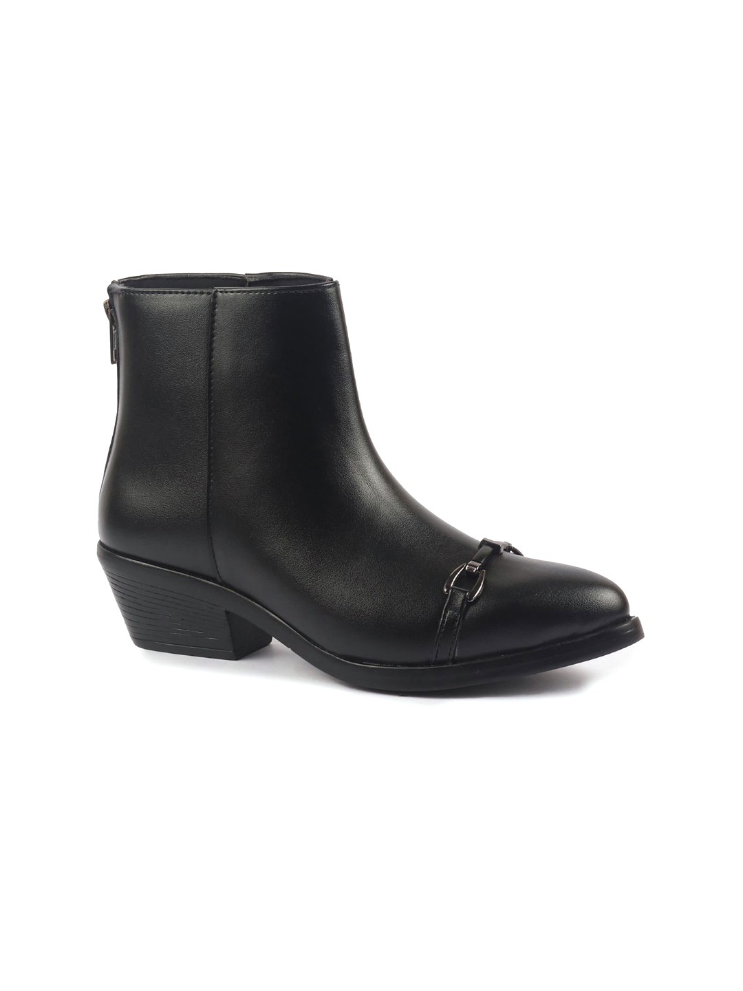 

FAUSTO Women Block Heeled Chelsea Boots, Black