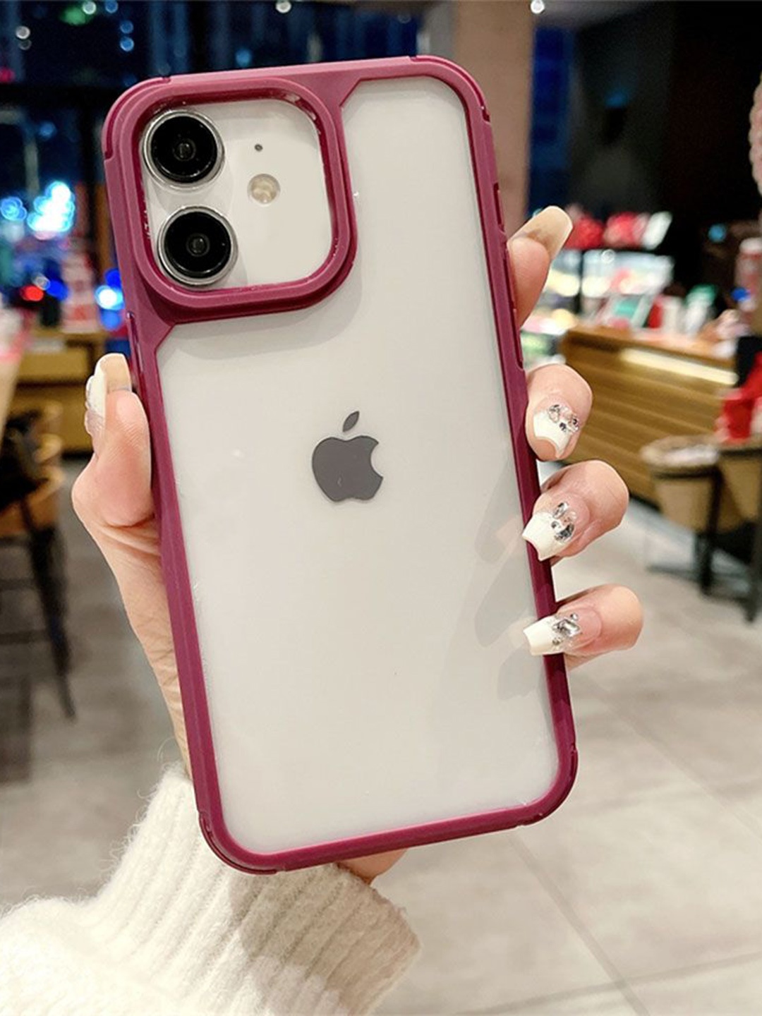 

Luxury Kase LK112 Acrylic Clear Hard Bumper iPhone 11 Back Case, Red