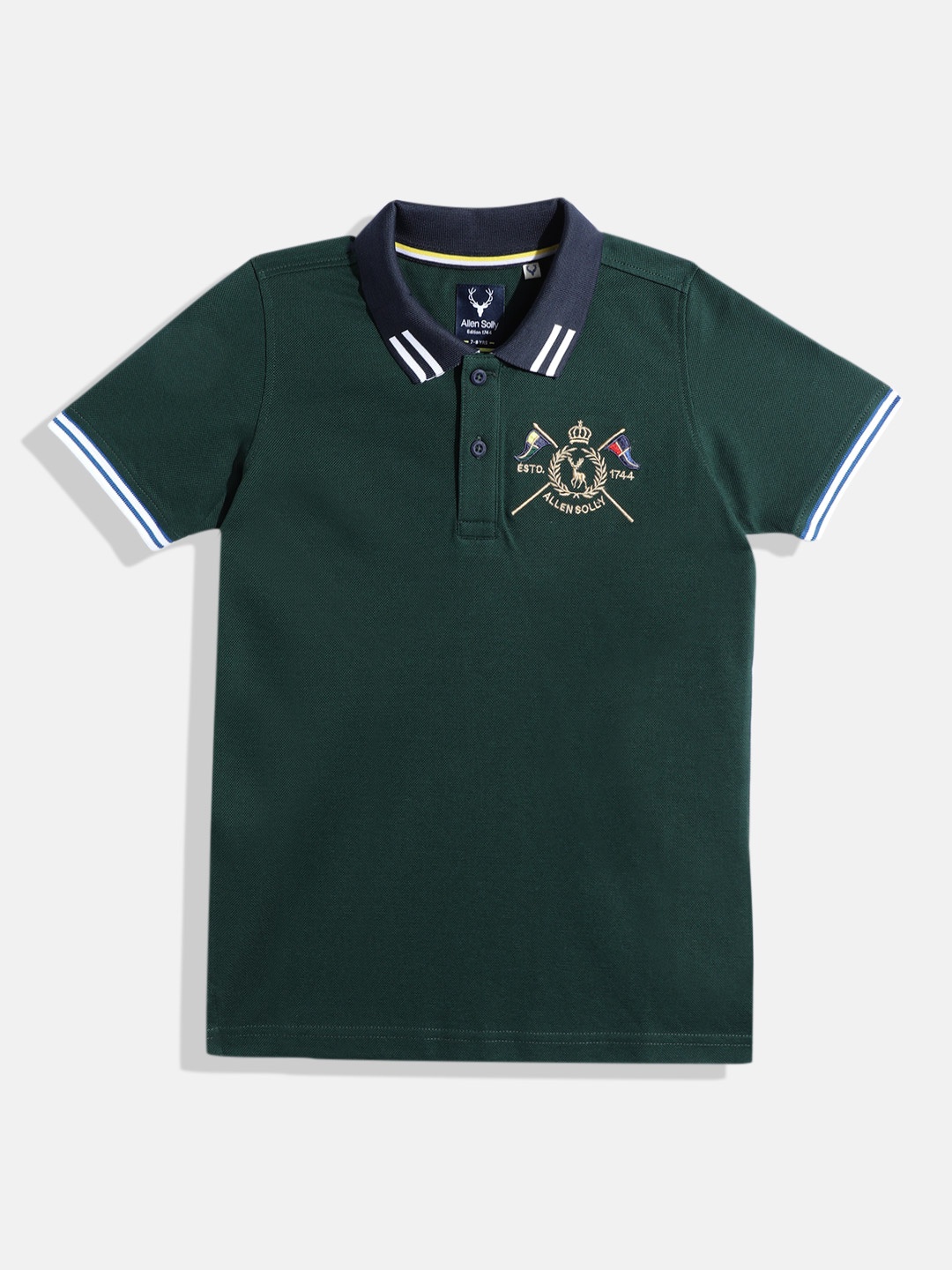 

Allen Solly Junior Boys Polo Collar Pure Cotton T-Shirt, Green