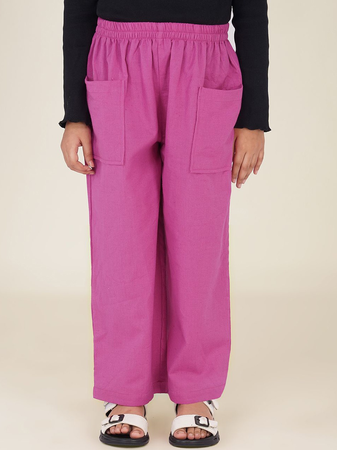 

SPARSA Kids Relaxed Loose Fit Trousers, Pink