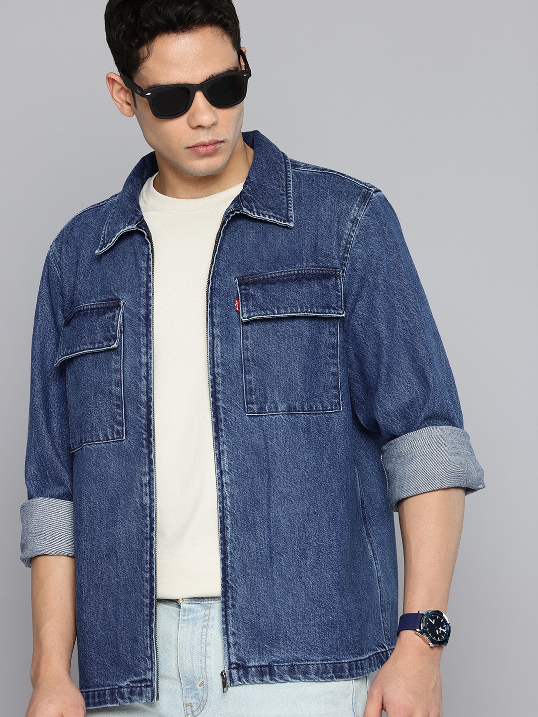 

Levis Pure Cotton Relaxed Fit Denim Jacket, Blue