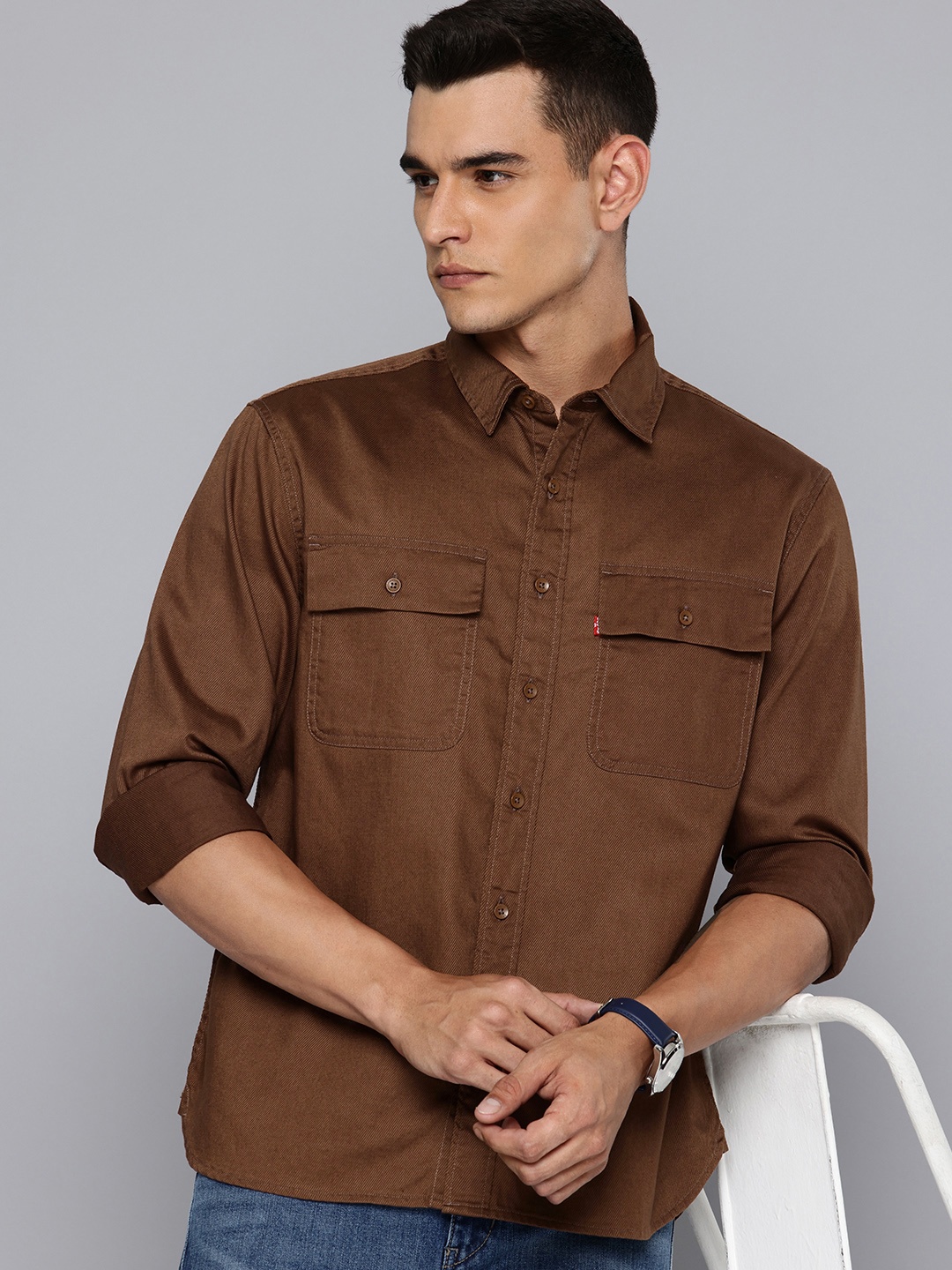

Levis Standard Slim Fit Casual Shirt, Brown