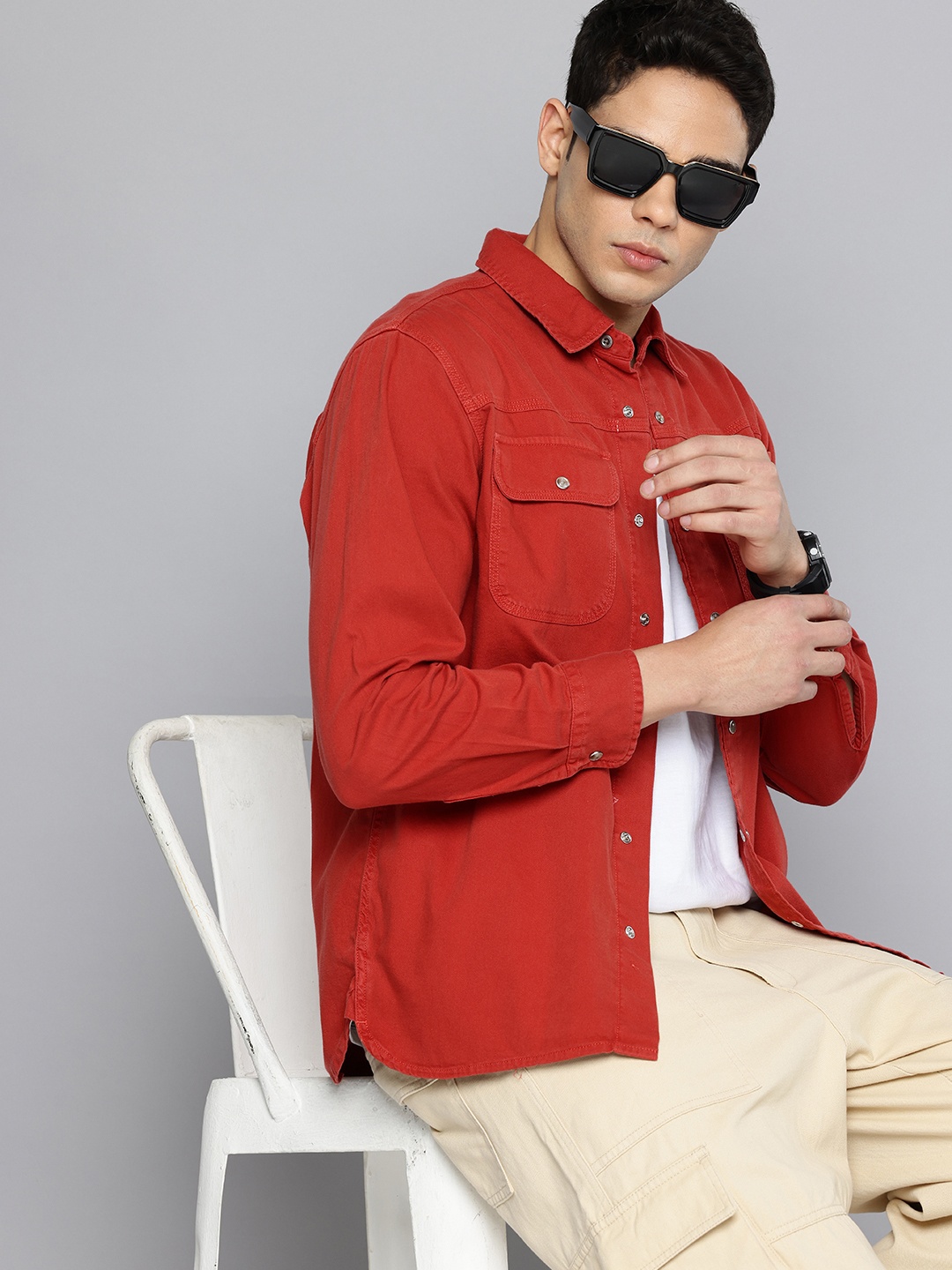 

Levis Pure Cotton Casual Shirt, Red