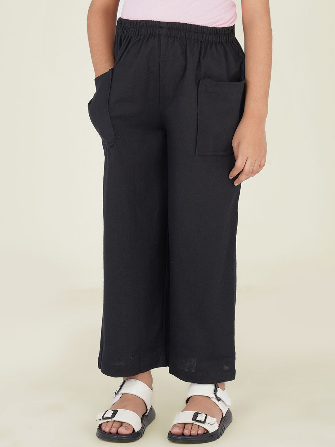 

SPARSA Kids Relaxed Loose Fit Pure Cotton, Trousers, Black