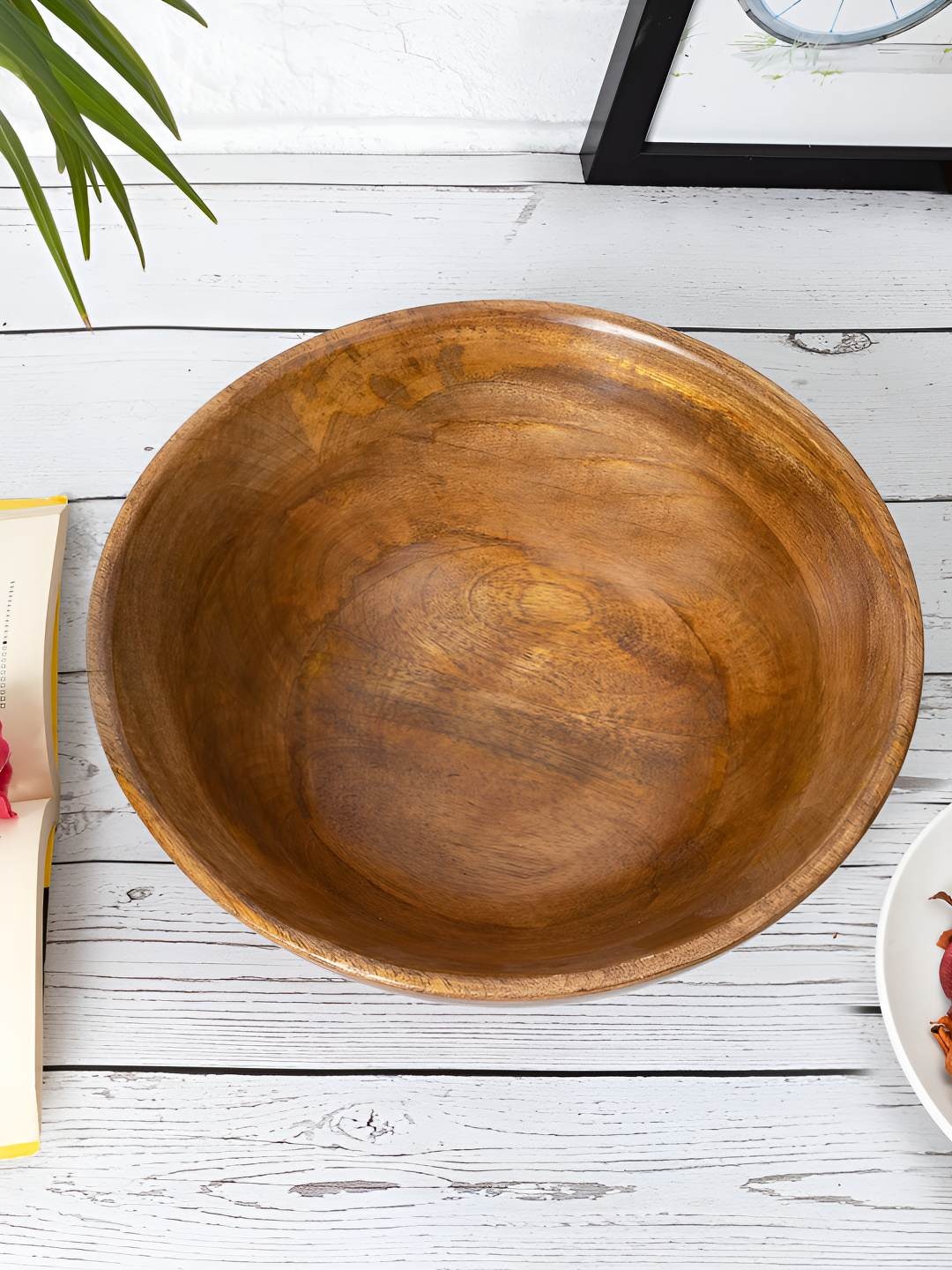 

Homesake Brown Wooden Matte Finish Serving Bowl