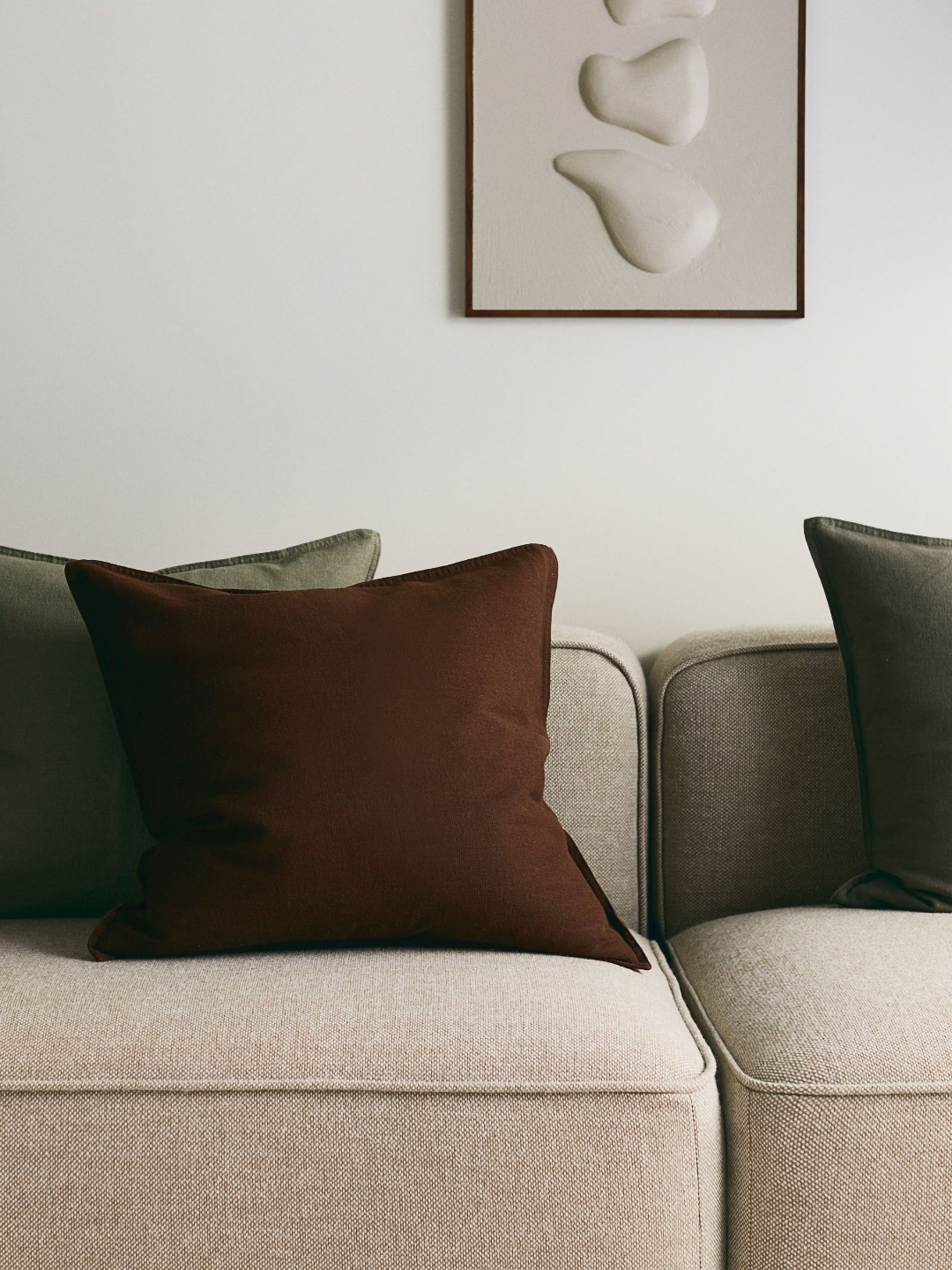 

H&M Brown Linen-Blend Cushion Cover