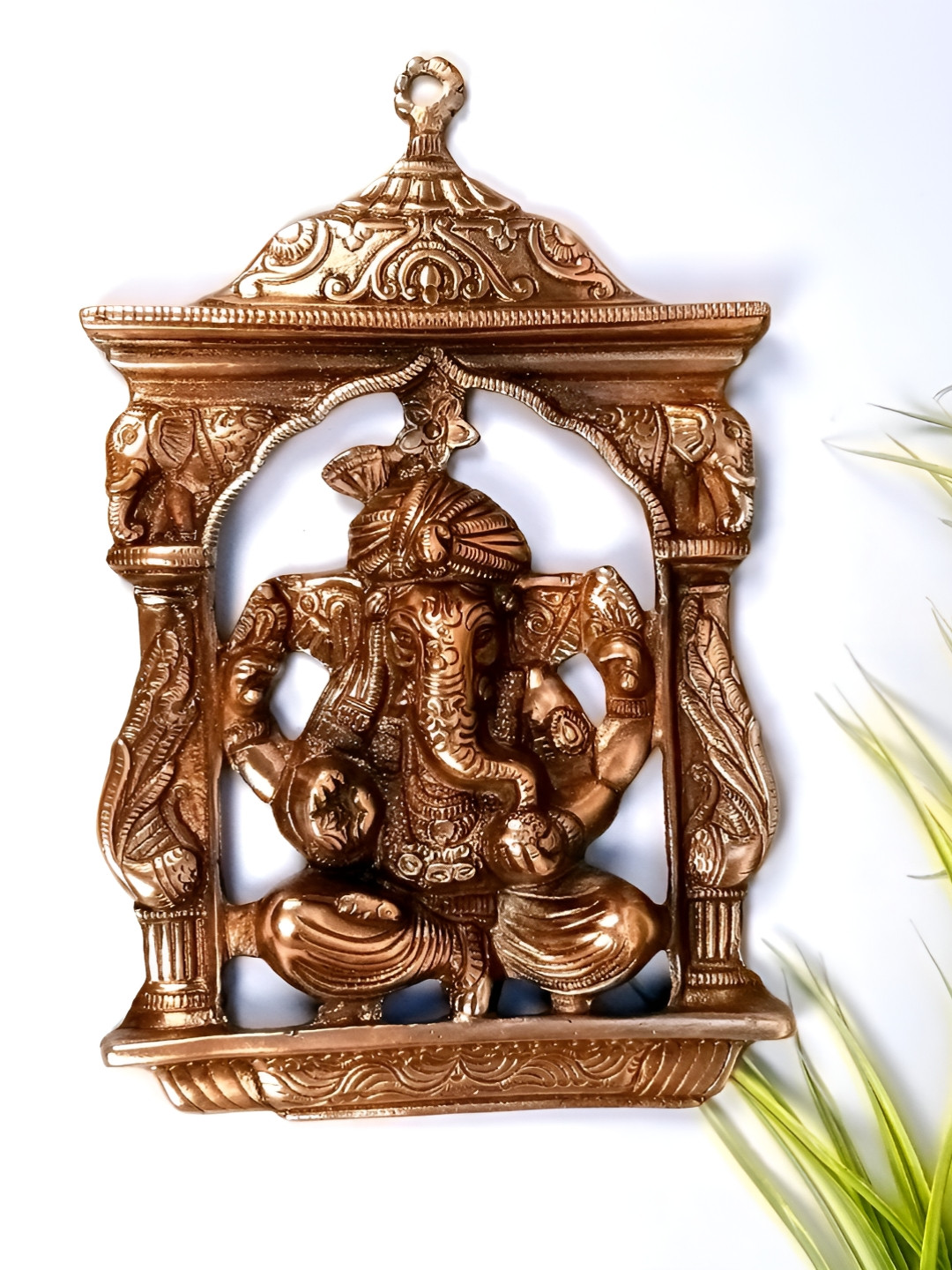 

apka mart Bronze Ganesh Textured Metal Wall Hanging