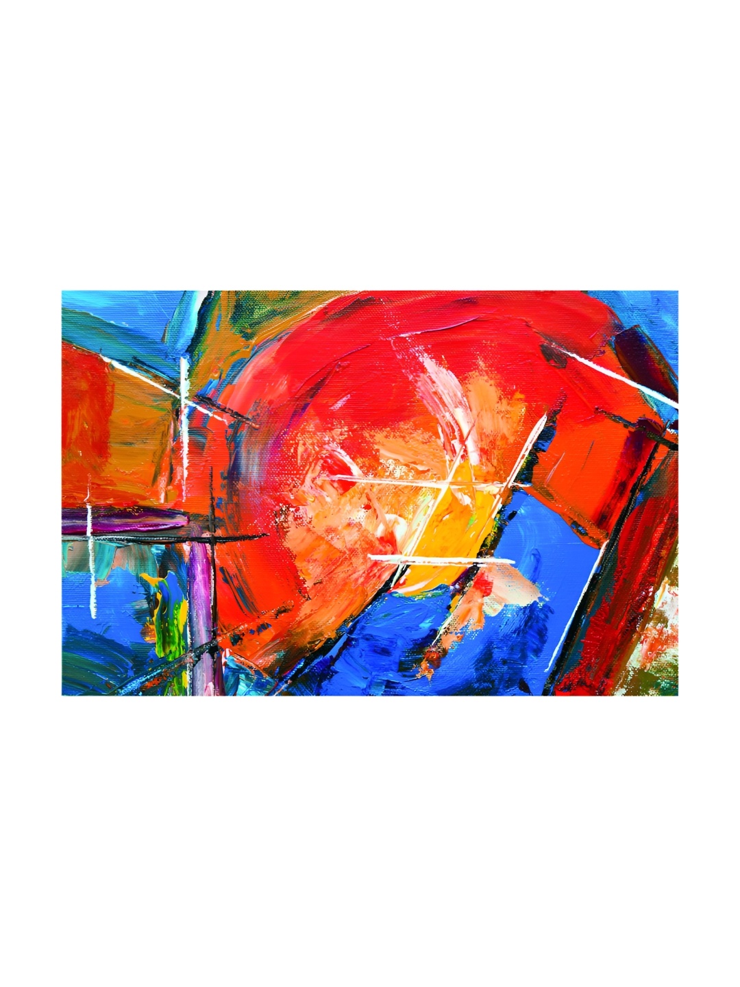 

Inephos Red & Blue 1 Piece Abstract Printed Paper Wall Art