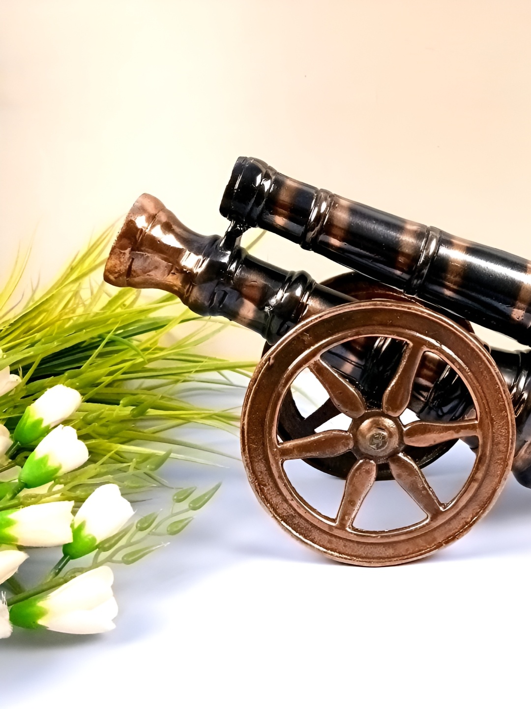 

apka mart Bronze-Toned & Black Cannon Curio Showpiece